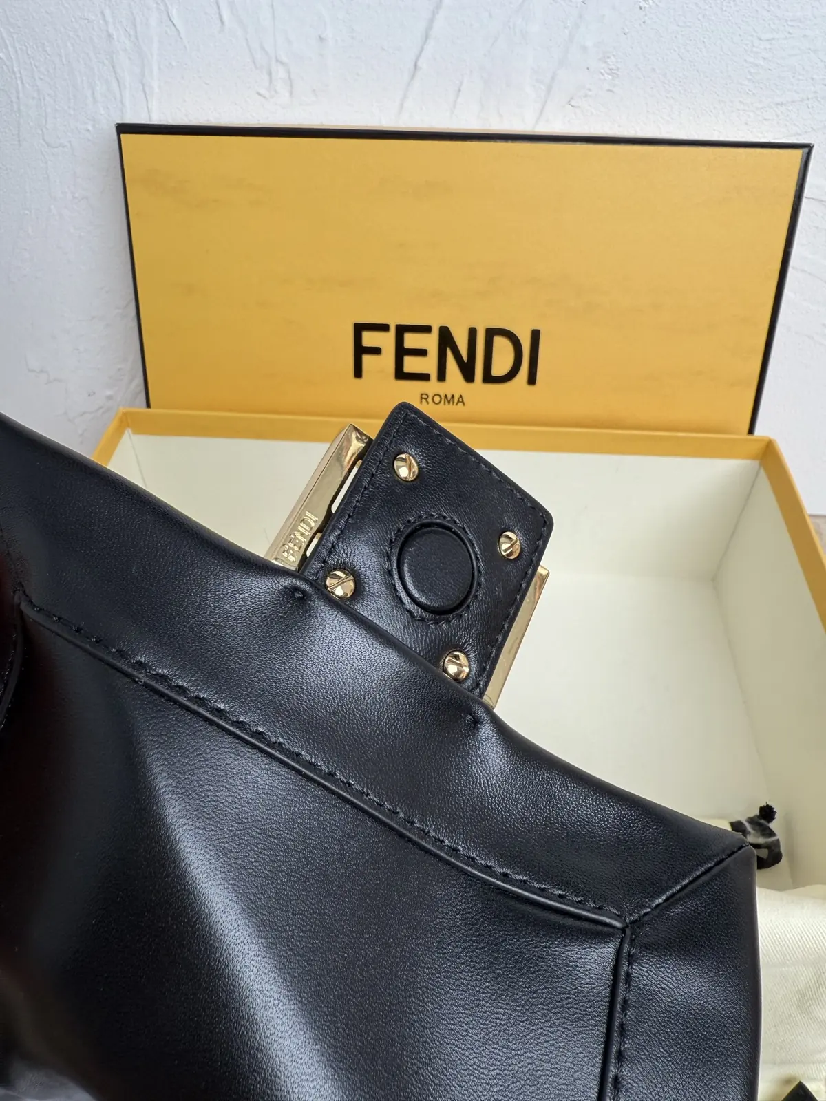 Fendi Style Black Leather Bag Lookbook Reference image 6