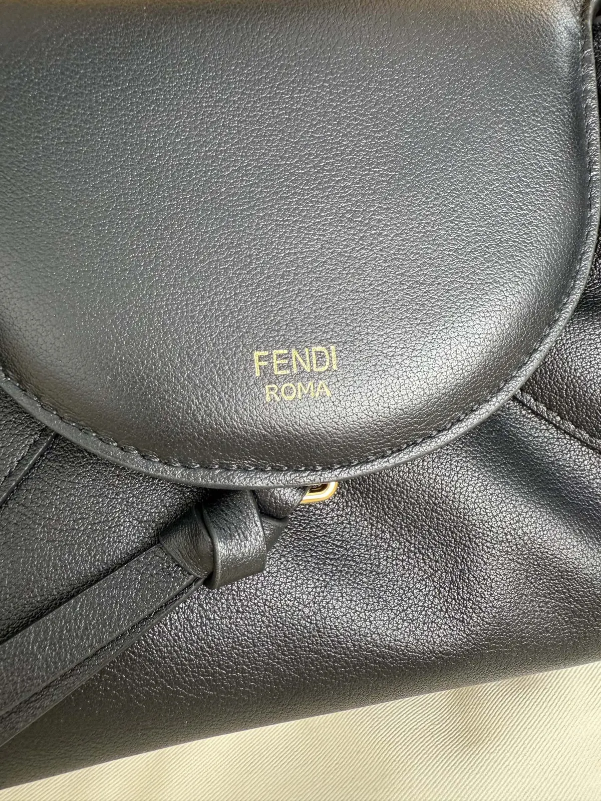 Fendi Style Black Leather Top Handle Bag Lookbook Reference image 4