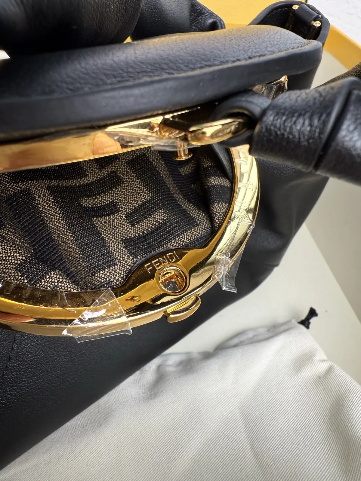 Fendi Style Black Leather Top Handle Bag Lookbook Reference image 6