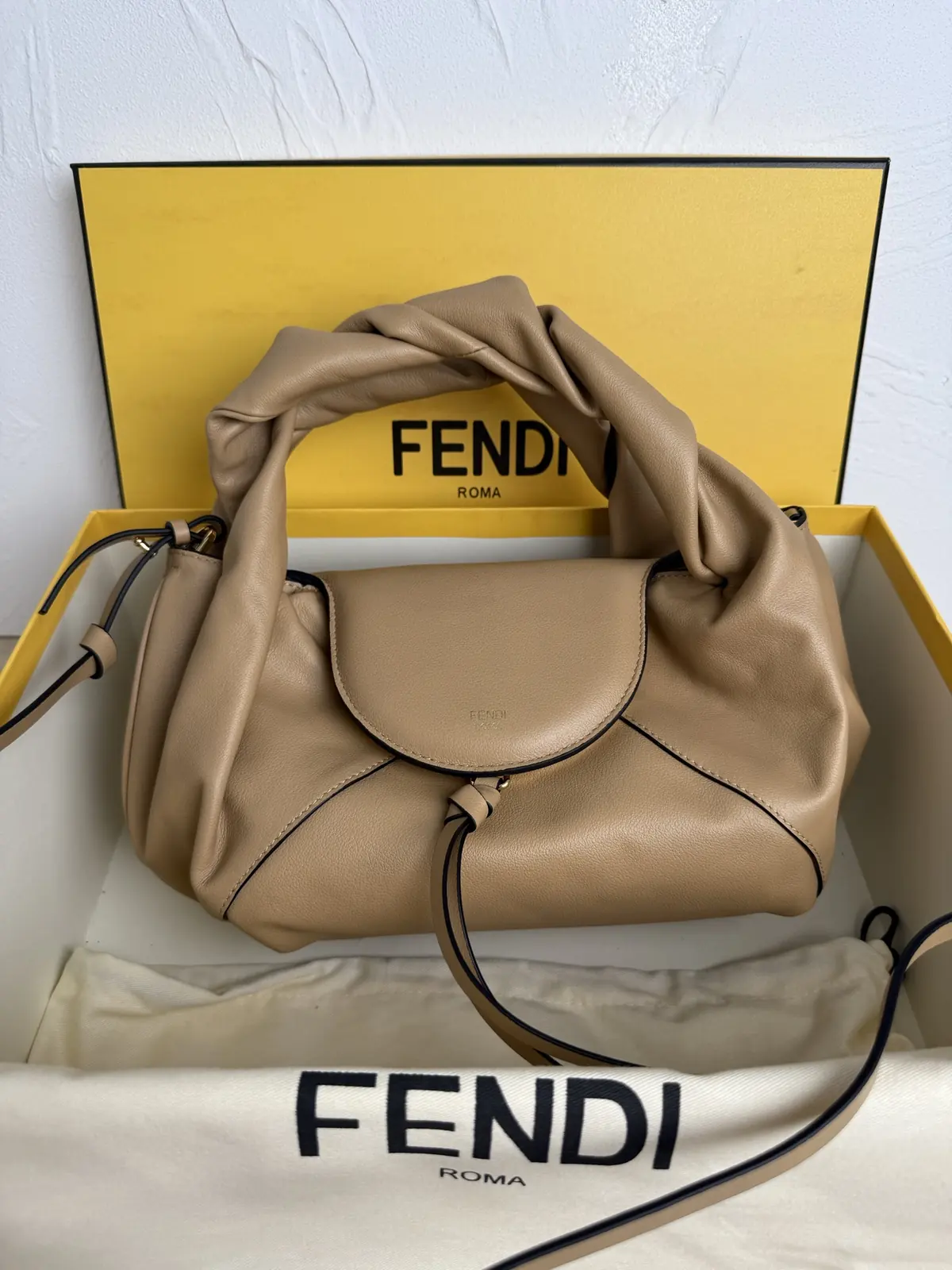 Fendi Style Black Leather Top Handle Bag Lookbook Reference image 1