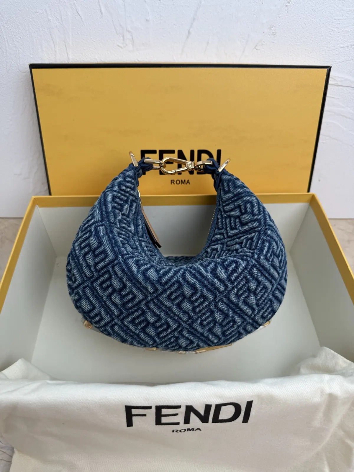 Fendi Style Blue Denim Hobo Bag Lookbook Reference image 2