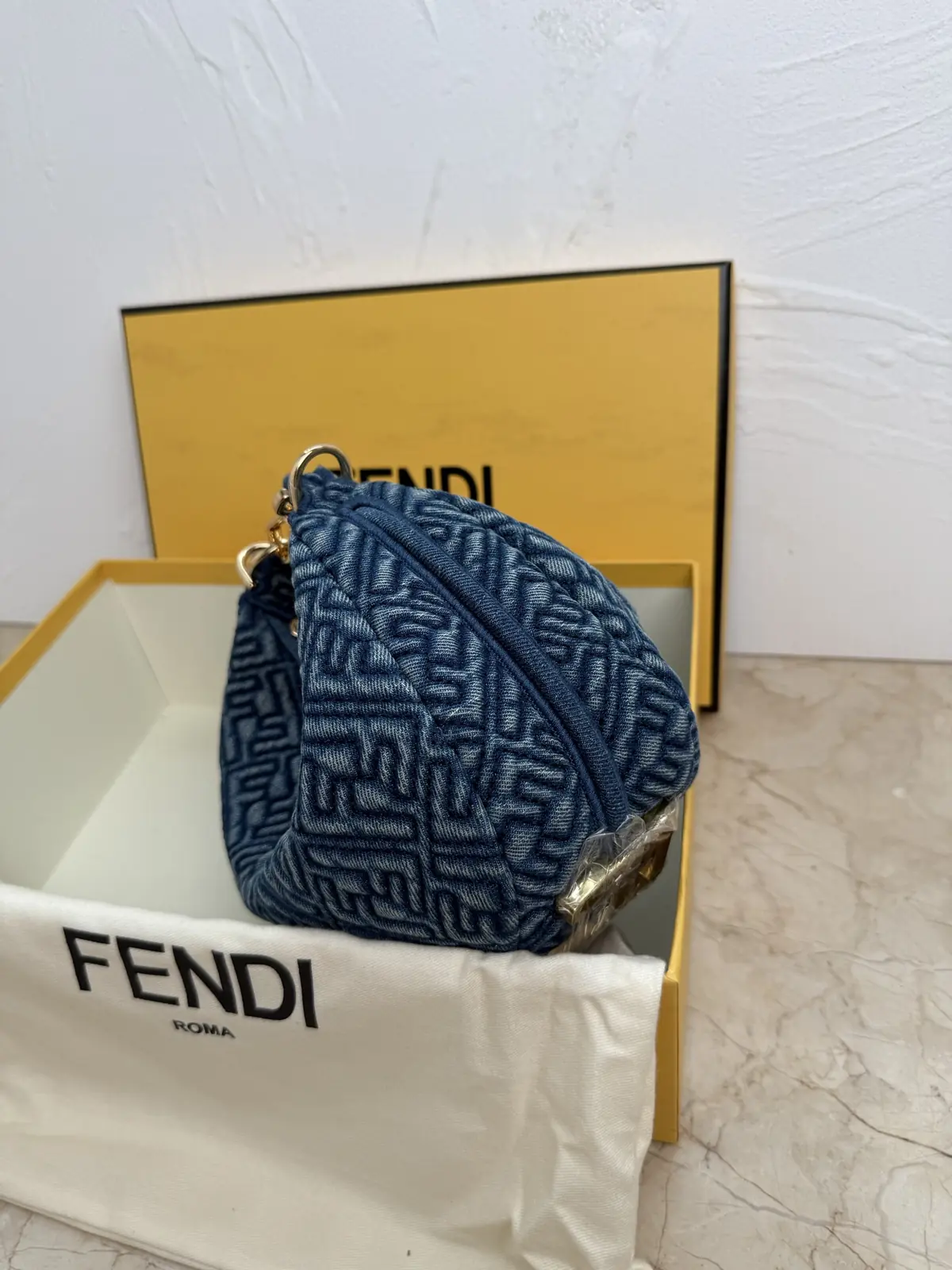 Fendi Style Blue Denim Hobo Bag Lookbook Reference image 3