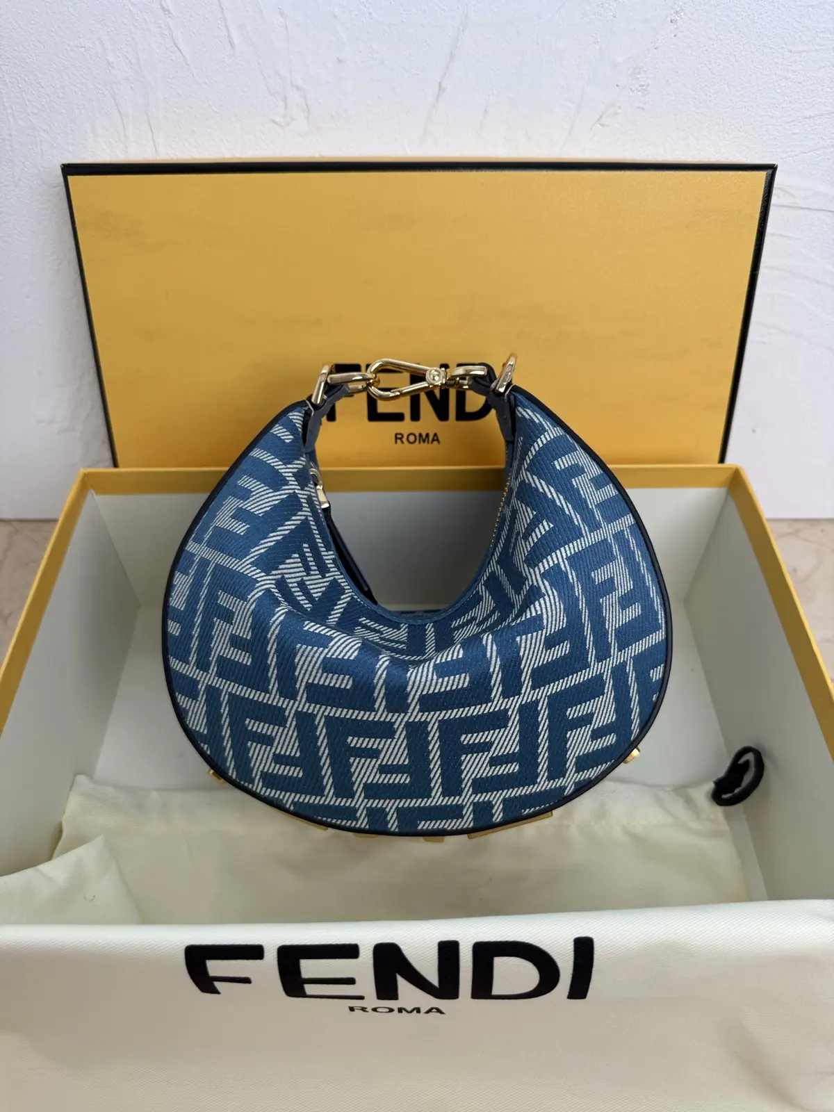 Fendi Style Blue Denim Hobo Bag Lookbook Reference image 2
