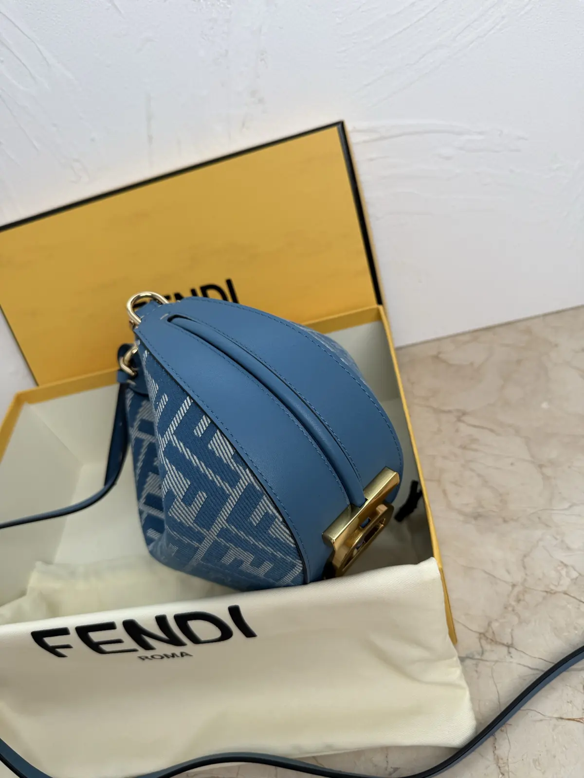Fendi Style Blue Denim Hobo Bag Lookbook Reference image 3