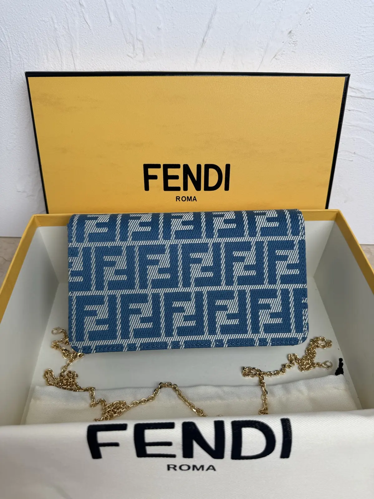 Fendi Style Blue Leather Crossbody Bag Lookbook Reference image 2