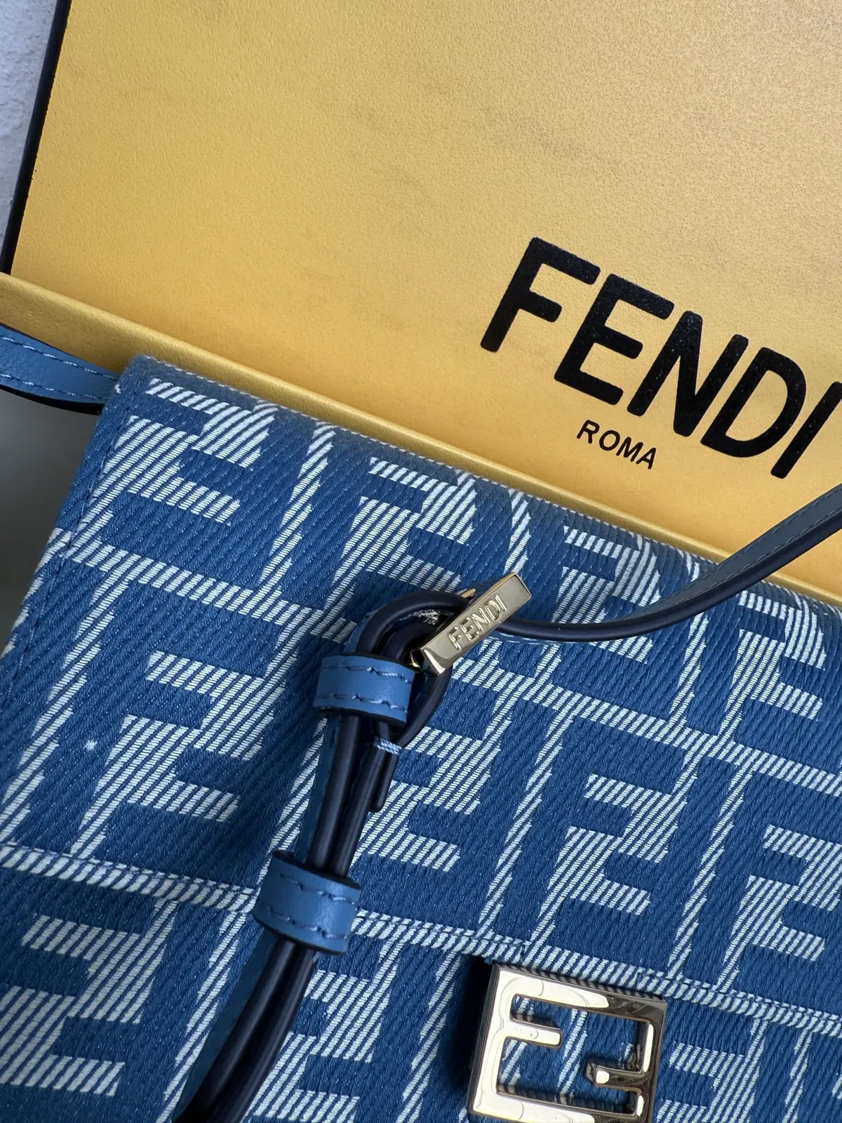 Fendi Style Blue Leather Crossbody Bag Lookbook Reference image 5