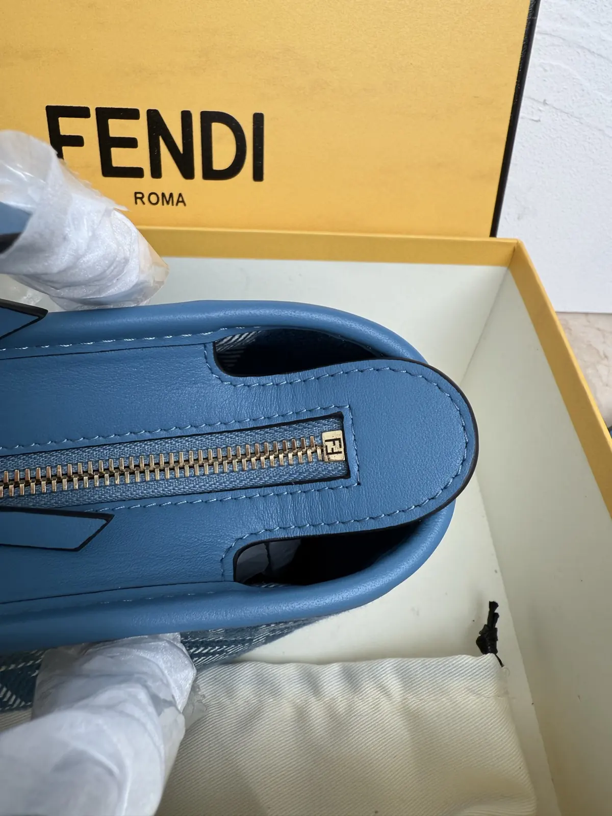 Fendi Style Blue Leather Crossbody Bag Lookbook Reference image 5