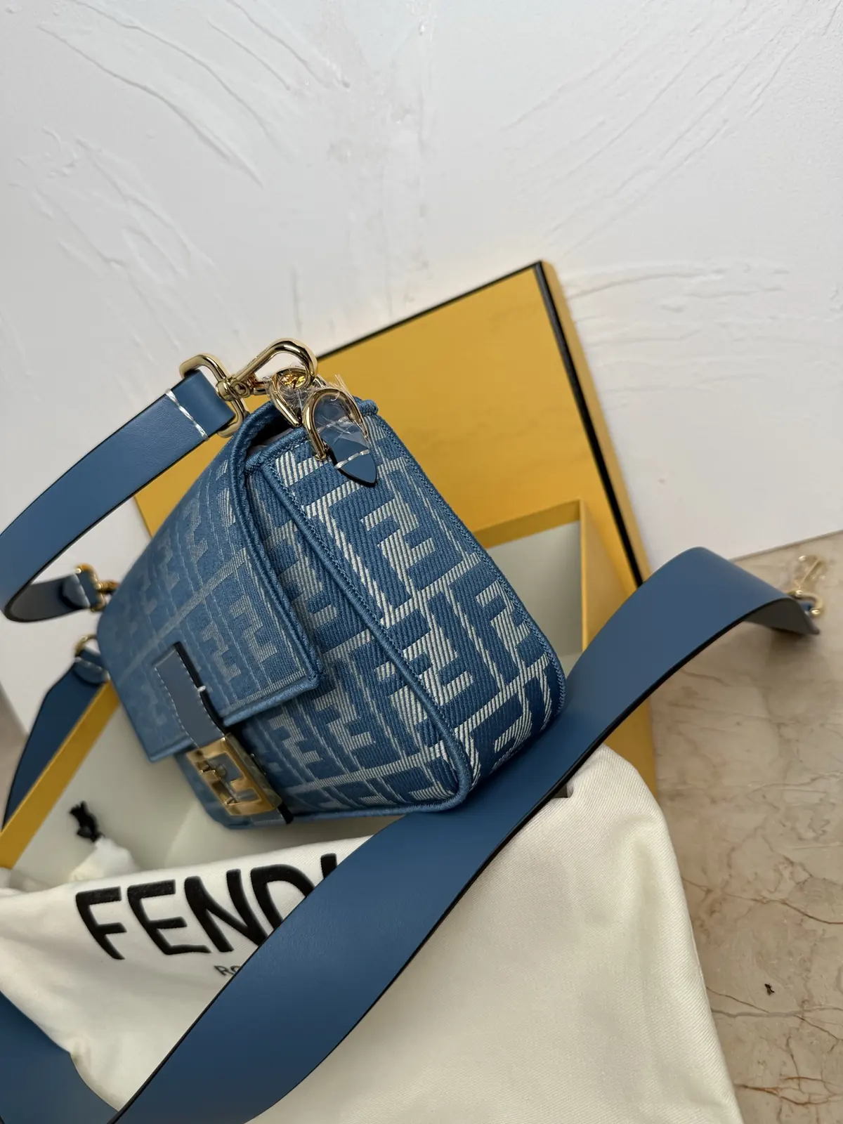 Fendi Style Blue Top Handle Bag Lookbook Reference image 3