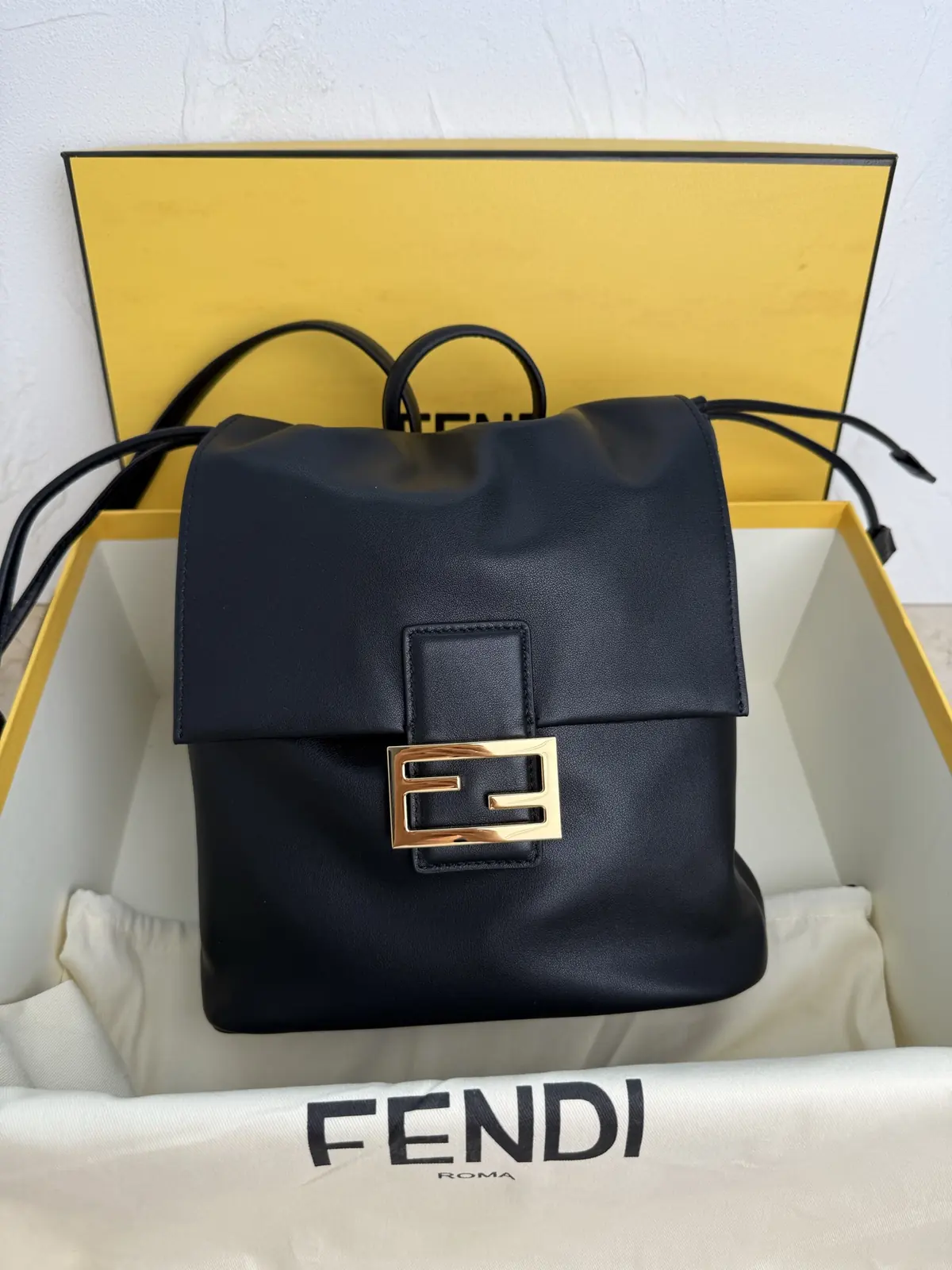 Fendi Style Brown Leather Backpack Lookbook Reference image 1