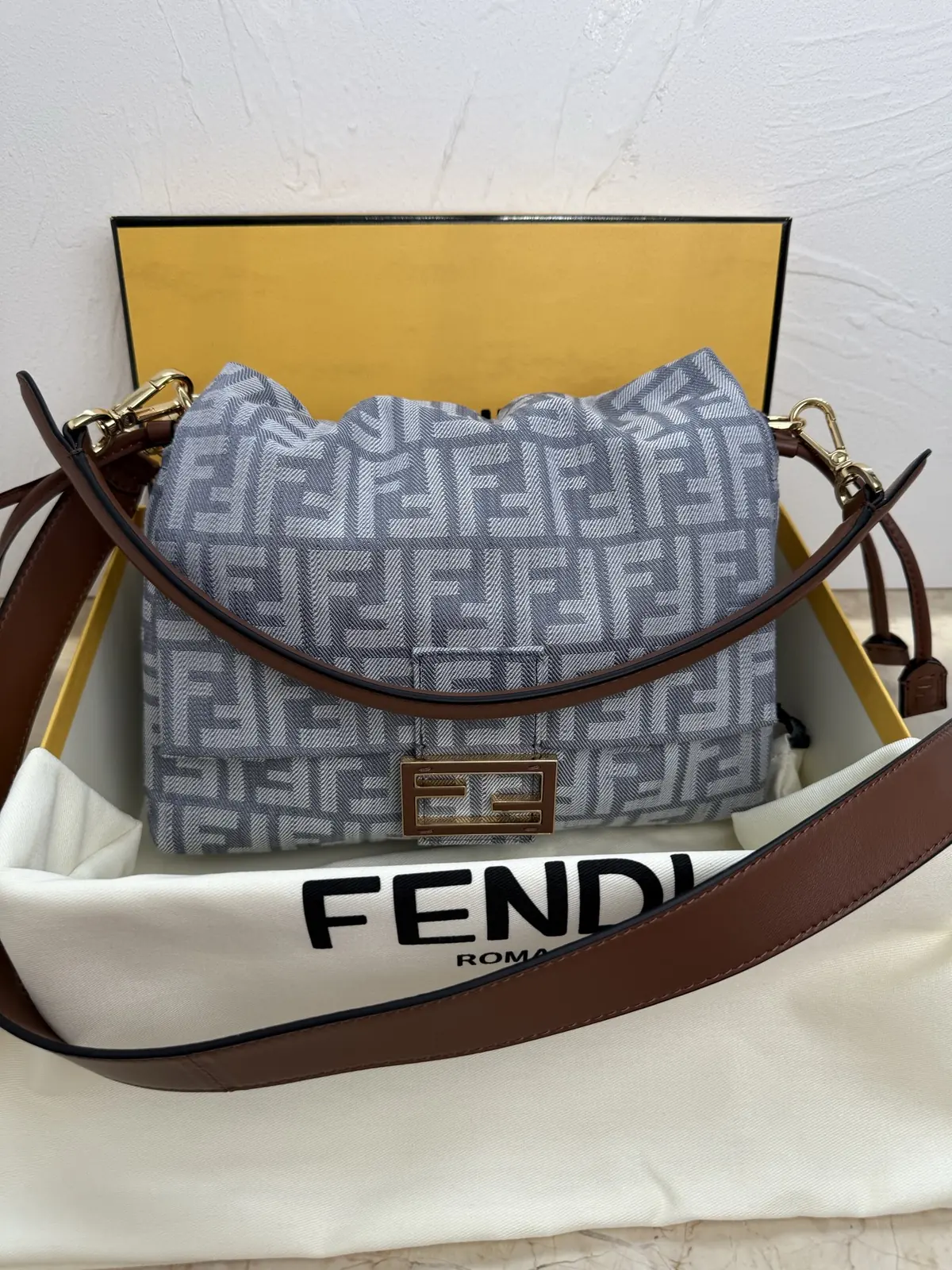 Fendi Style Brown Leather Top Handle Bag Lookbook Reference image 1