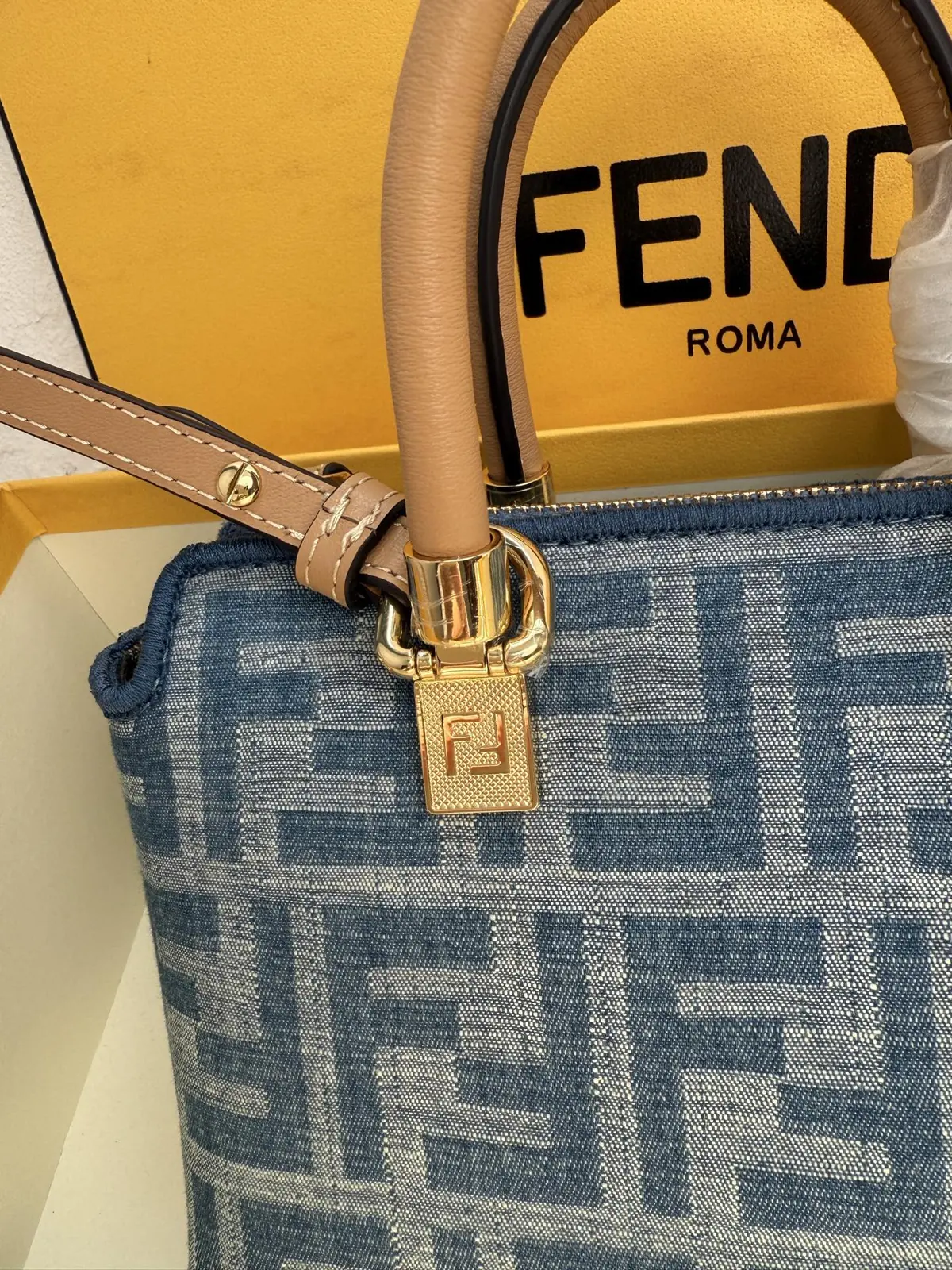Fendi Style Brown Leather Top Handle Bag Lookbook Reference image 4