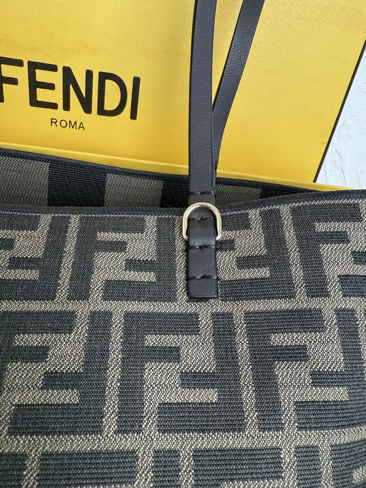 Fendi Style Brown Leather Tote Bag Lookbook Reference image 4