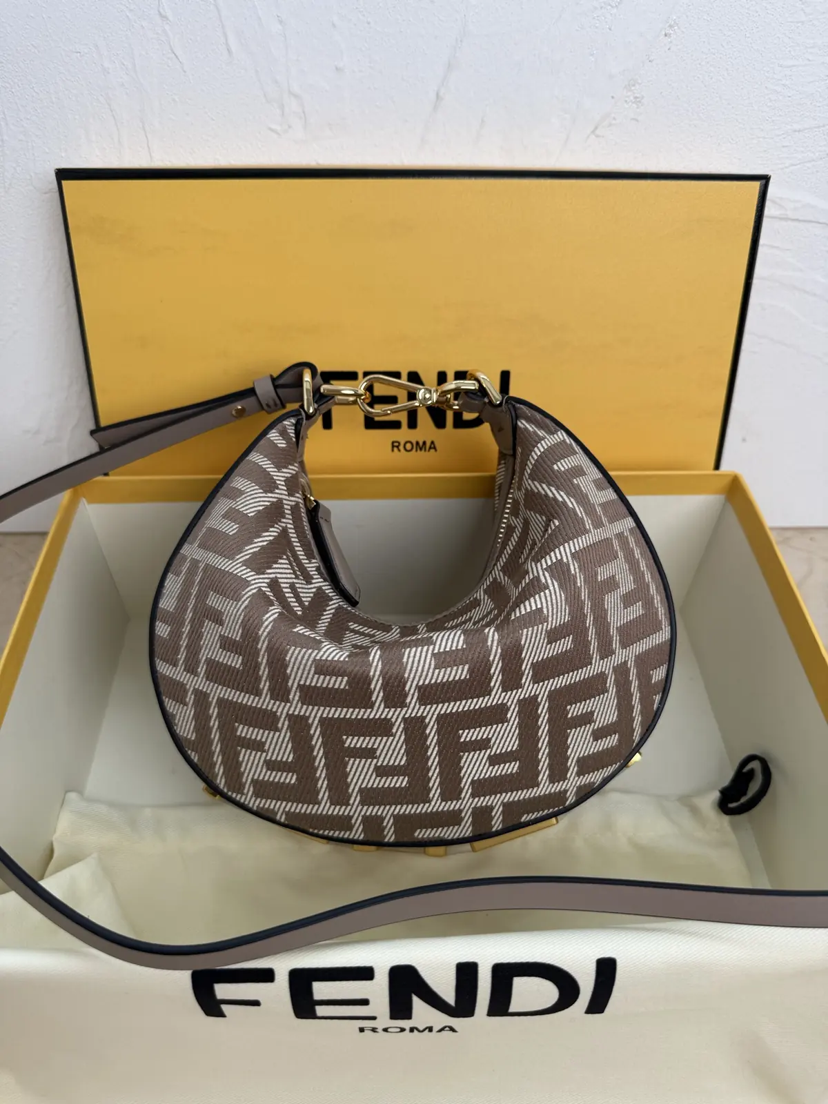 Fendi Style Grey Hobo Bag Lookbook Reference image 1