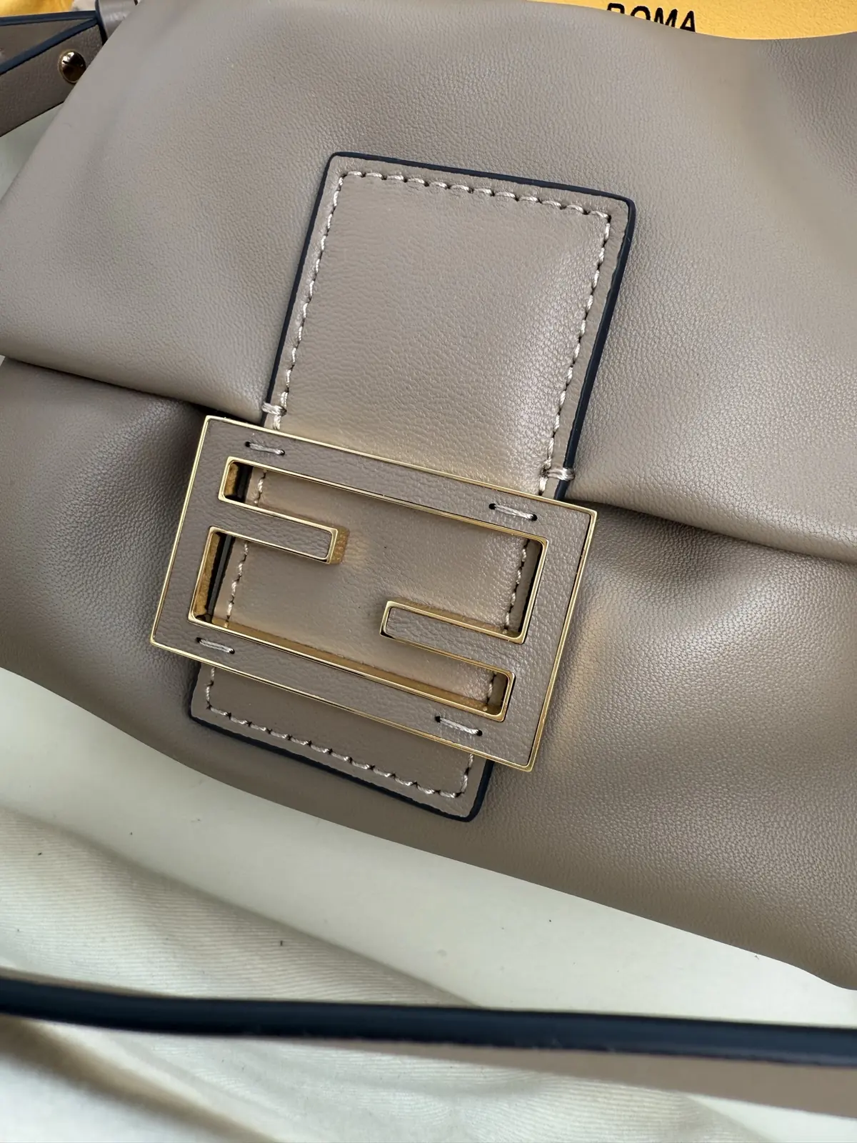 Fendi Style Grey Leather Bag Lookbook Reference image 4