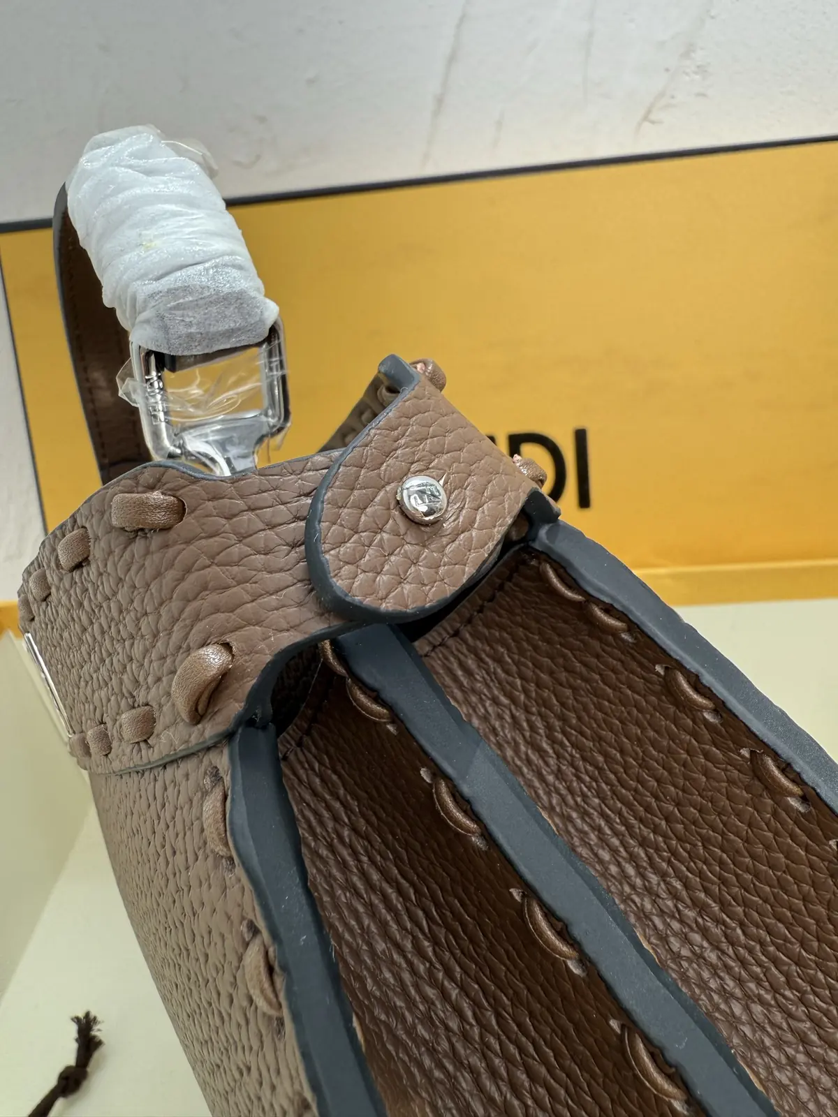 Fendi Style Leather Top Handle Bag Lookbook Reference image 5