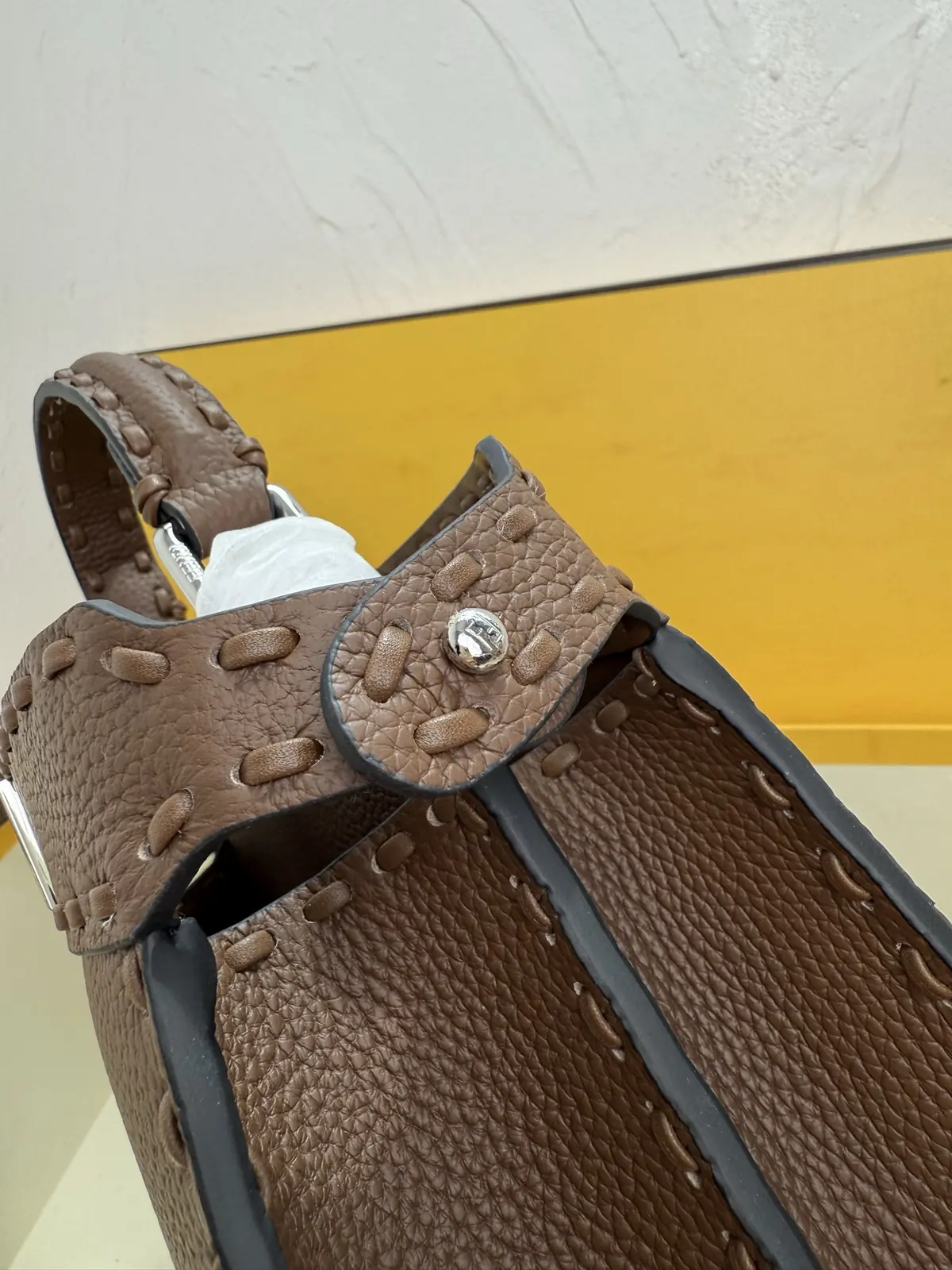 Fendi Style Leather Top Handle Bag Lookbook Reference image 5