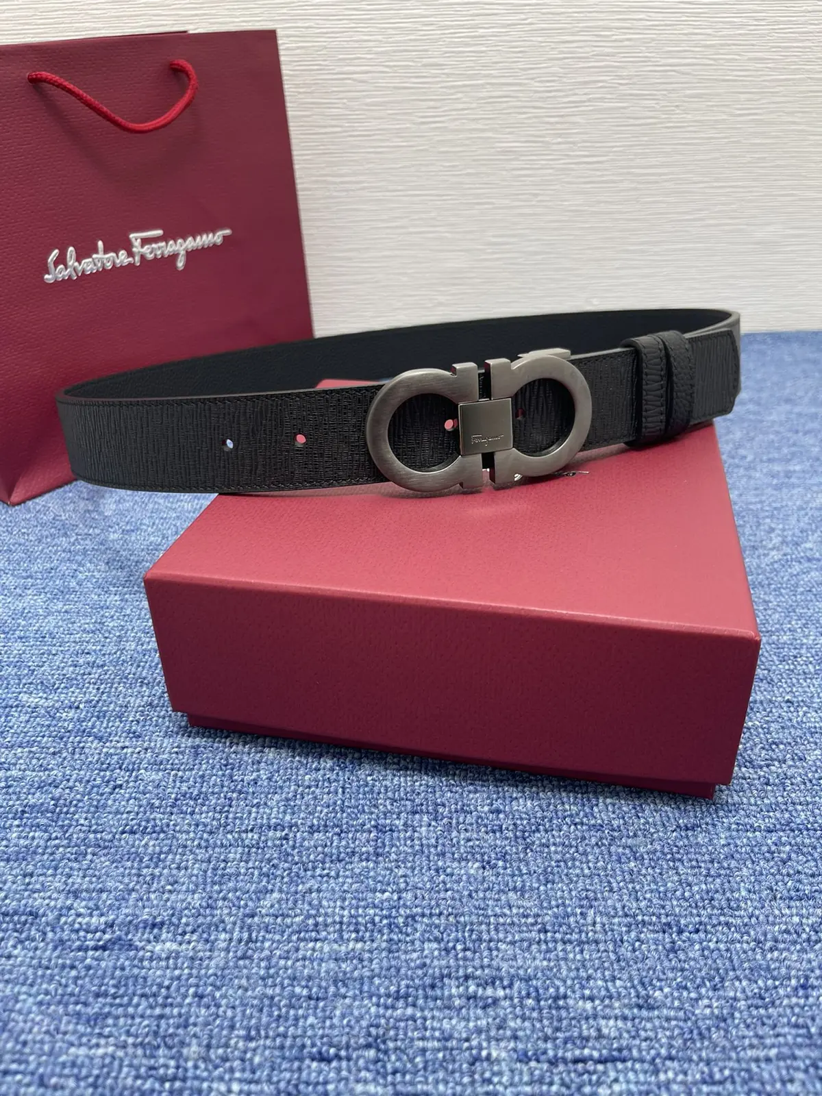 Ferragamo（男） Style Black Leather Men's Belts Lookbook Reference image 2