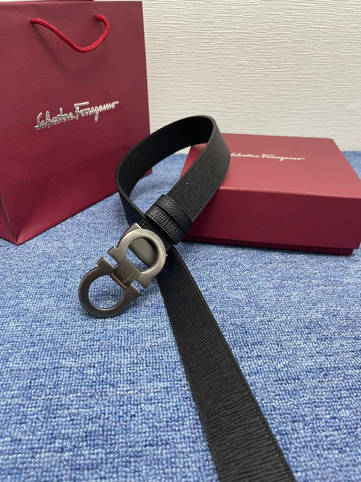 Ferragamo（男） Style Black Leather Men's Belts Lookbook Reference image 4