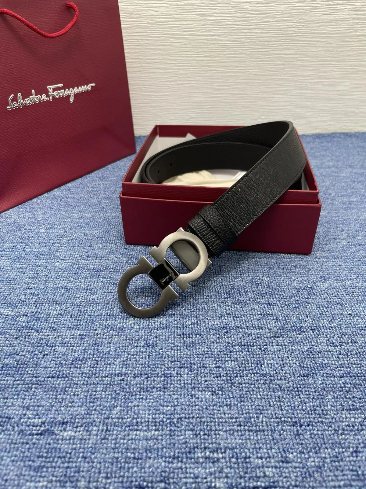 Ferragamo（男） Style Black Leather Men's Belts Lookbook Reference image 6