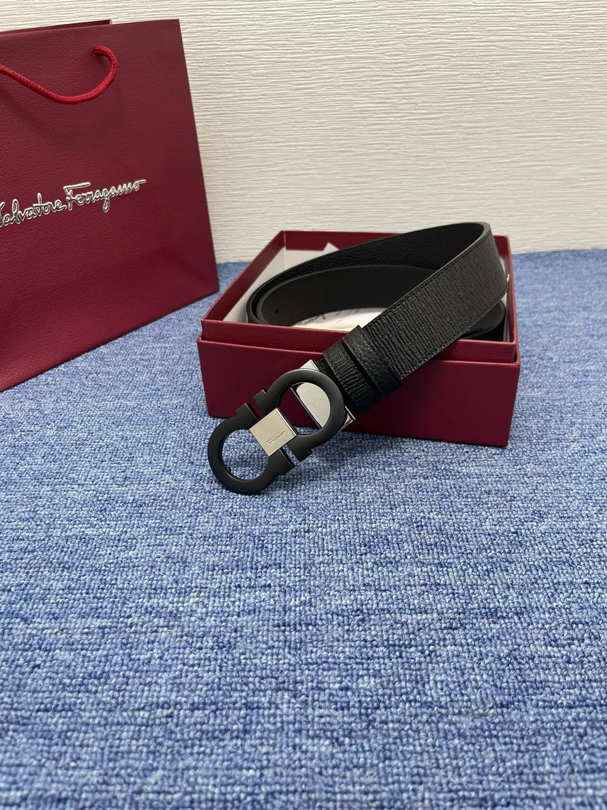 Ferragamo（男） Style Black Leather Men's Belts Lookbook Reference image 5