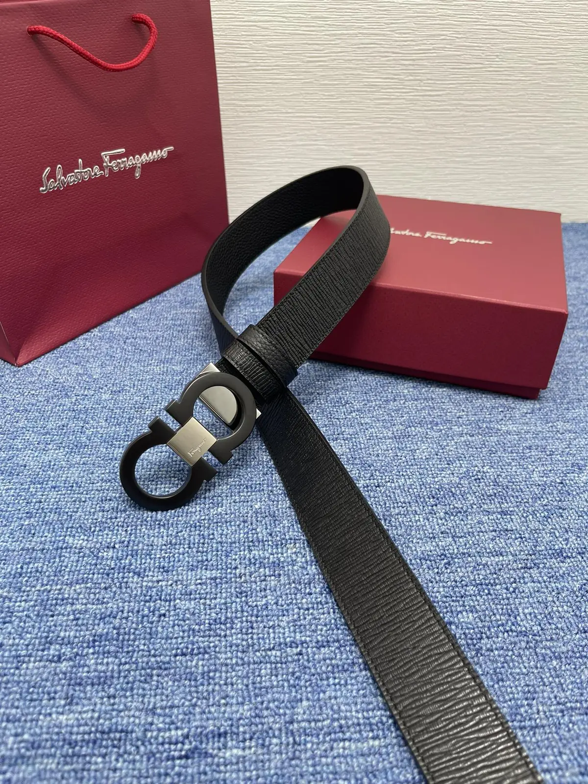 Ferragamo（男） Style Black Leather Men's Belts Lookbook Reference image 6