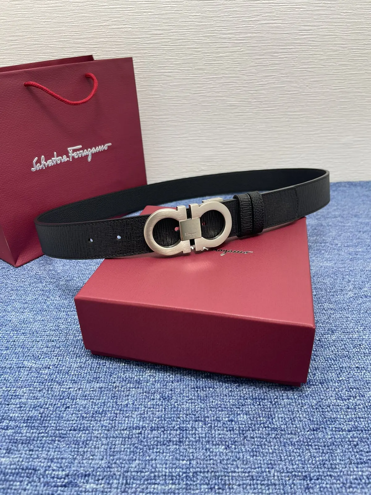 Ferragamo（男） Style Black Leather Men's Belts Lookbook Reference image 3