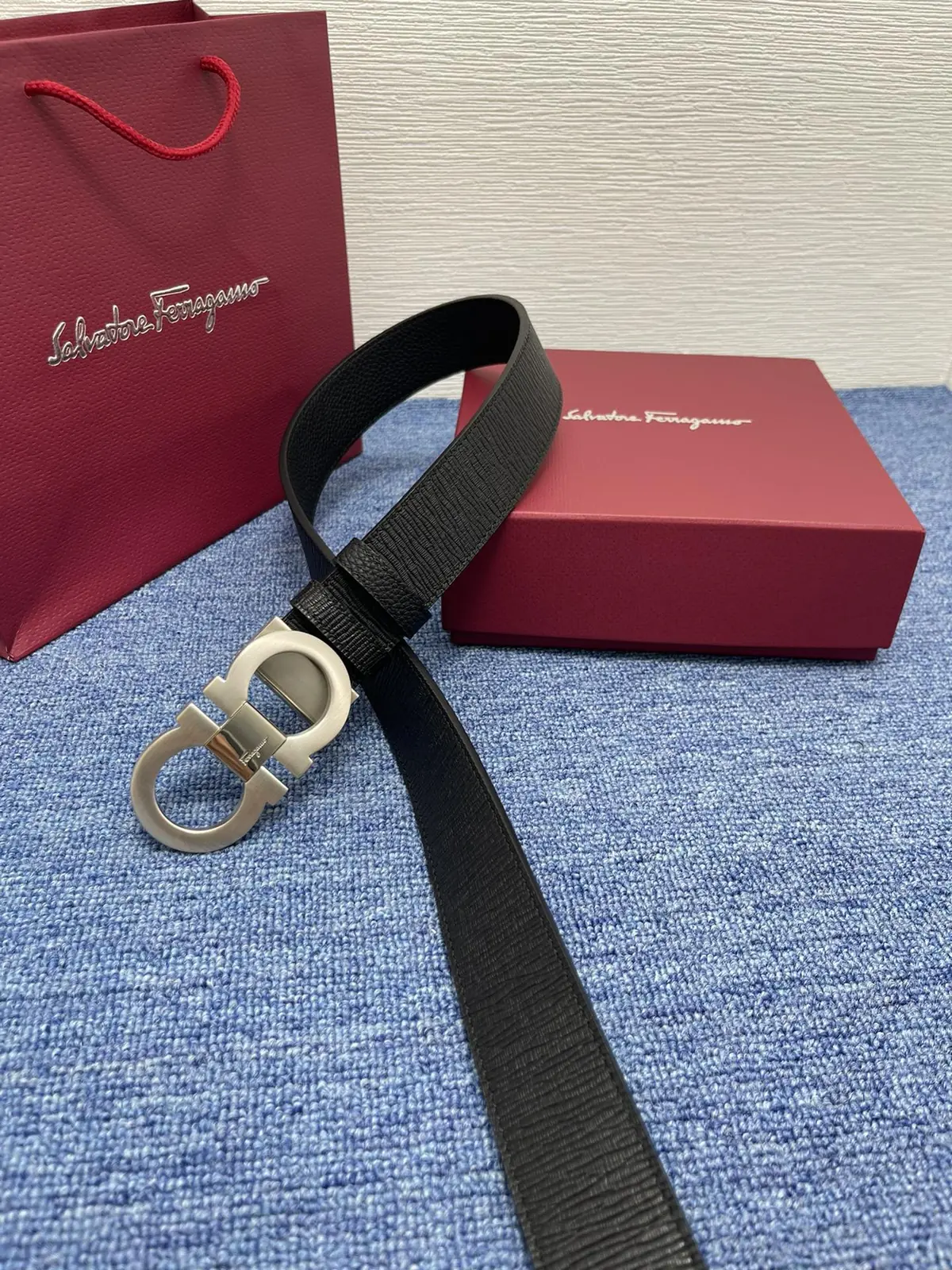 Ferragamo（男） Style Black Leather Men's Belts Lookbook Reference image 5