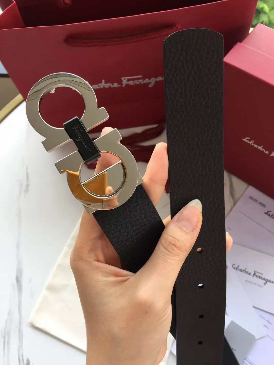 Ferragamo（男） Style Leather Men's Belts Lookbook Reference image 6