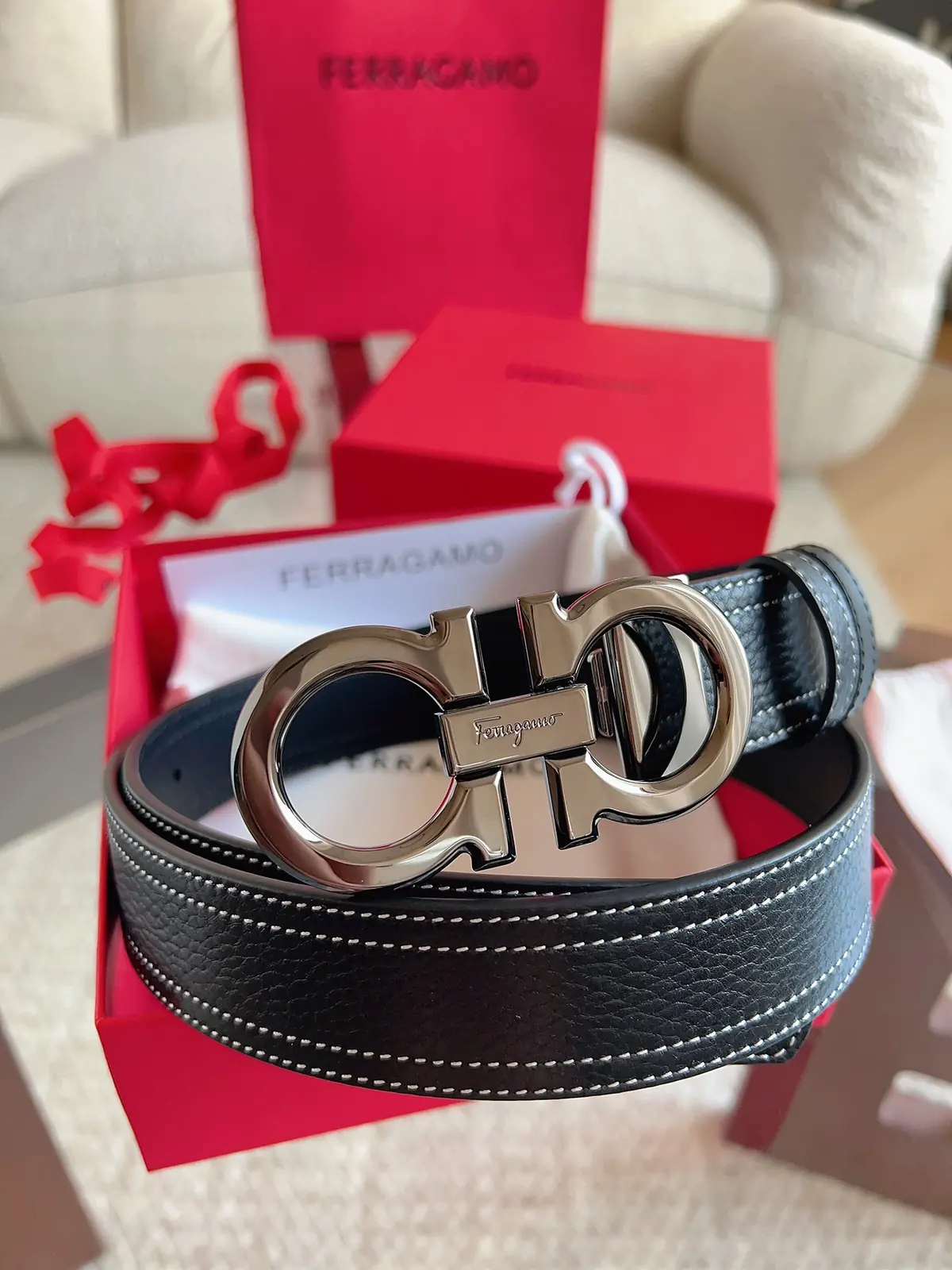 Ferragamo（男） Style Leather Men's Belts Lookbook Reference image 2