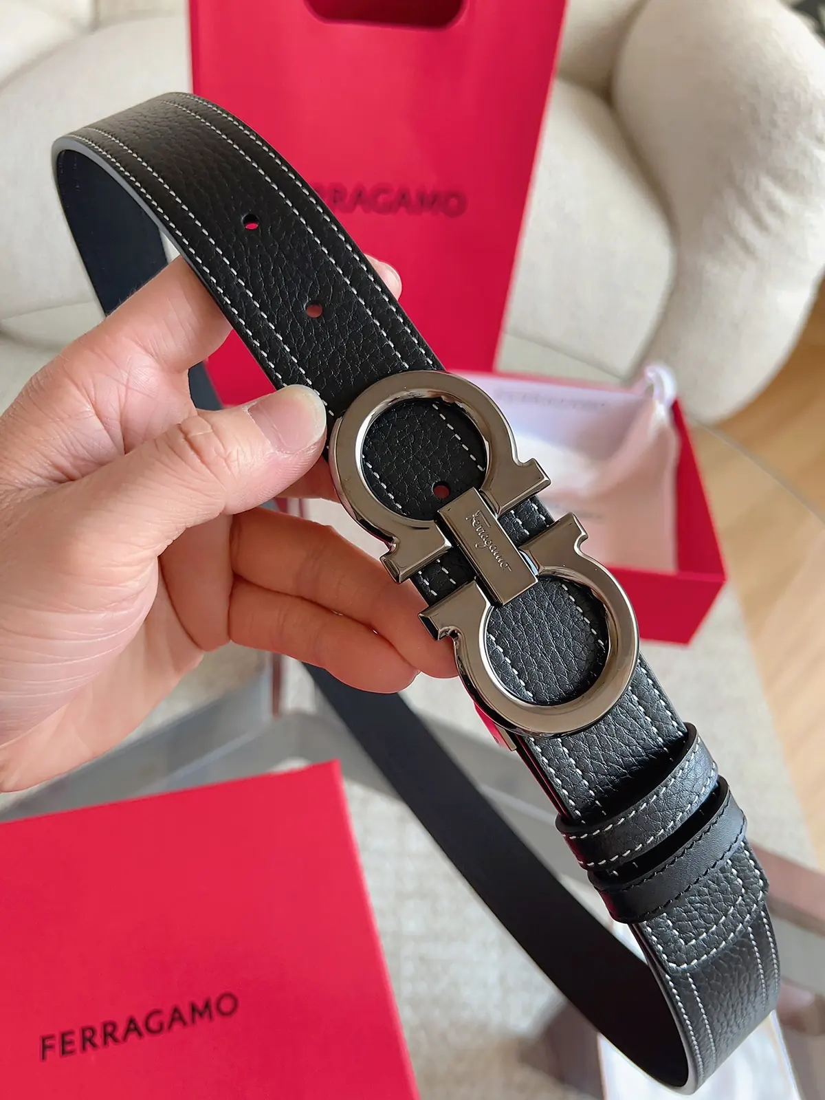 Ferragamo（男） Style Leather Men's Belts Lookbook Reference image 3