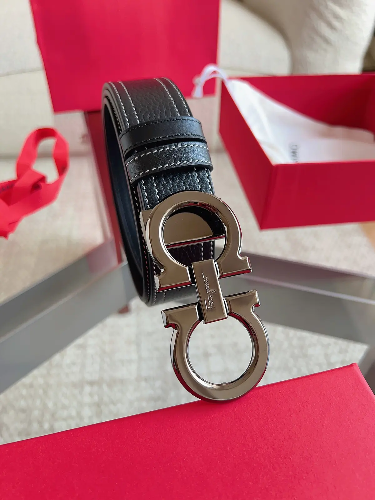 Ferragamo（男） Style Leather Men's Belts Lookbook Reference image 6