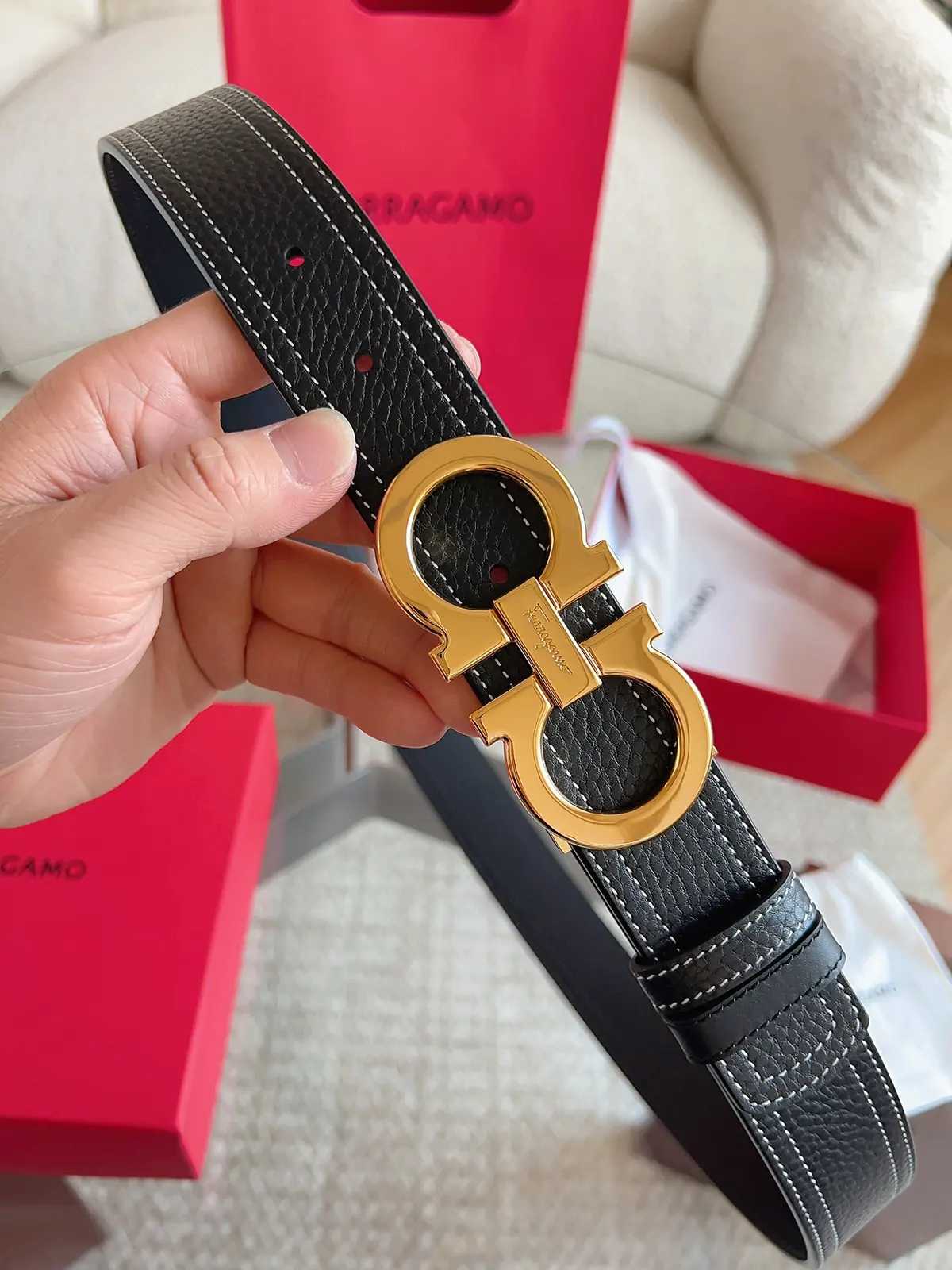 Ferragamo（男） Style Leather Men's Belts Lookbook Reference image 3