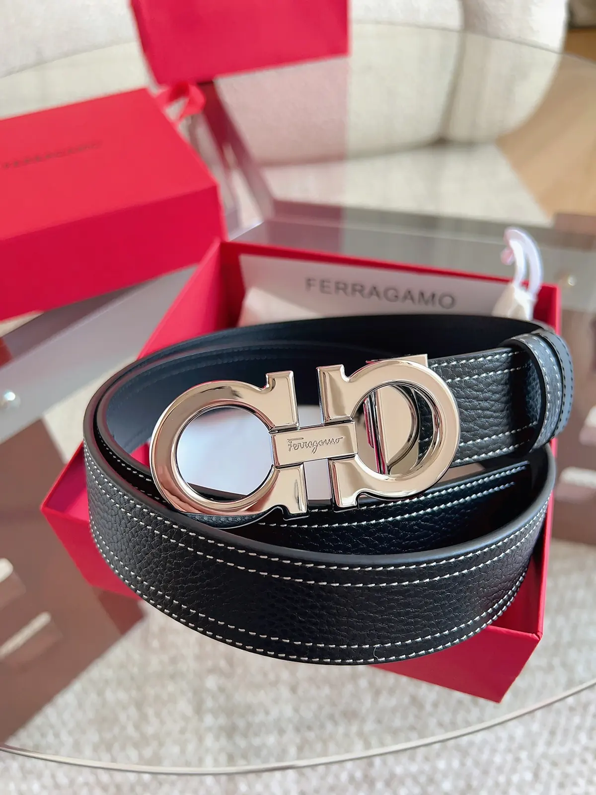 Ferragamo（男） Style Leather Men's Belts Lookbook Reference image 2