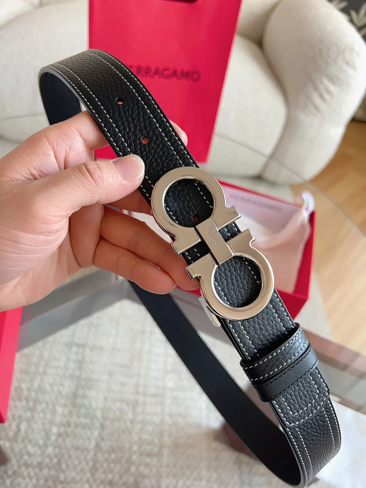 Ferragamo（男） Style Leather Men's Belts Lookbook Reference image 3