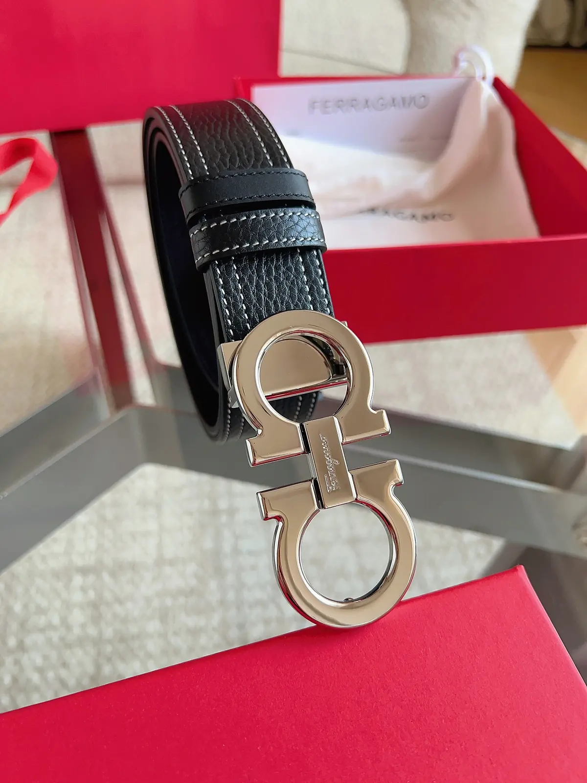 Ferragamo（男） Style Leather Men's Belts Lookbook Reference image 6