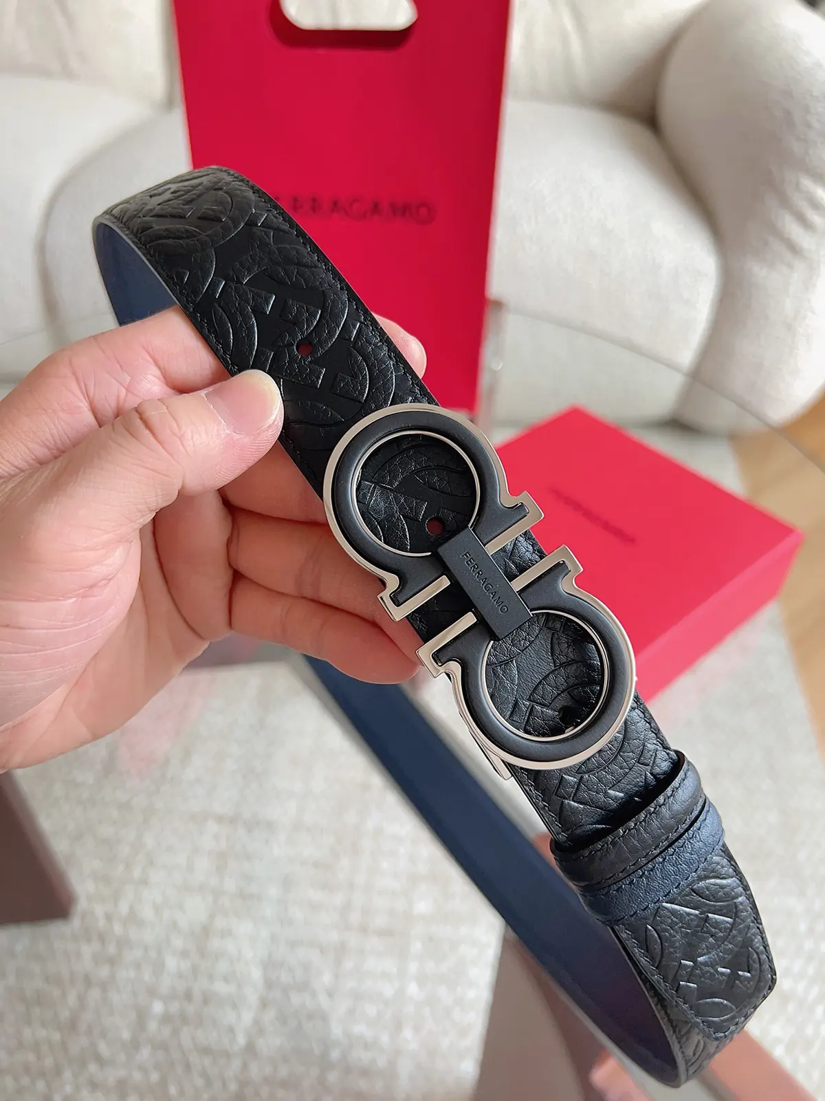 Ferragamo（男） Style Leather Men's Belts Lookbook Reference image 3