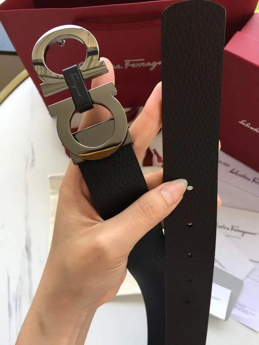 Ferragamo（男） Style Leather Men's Belts Lookbook Reference image 6
