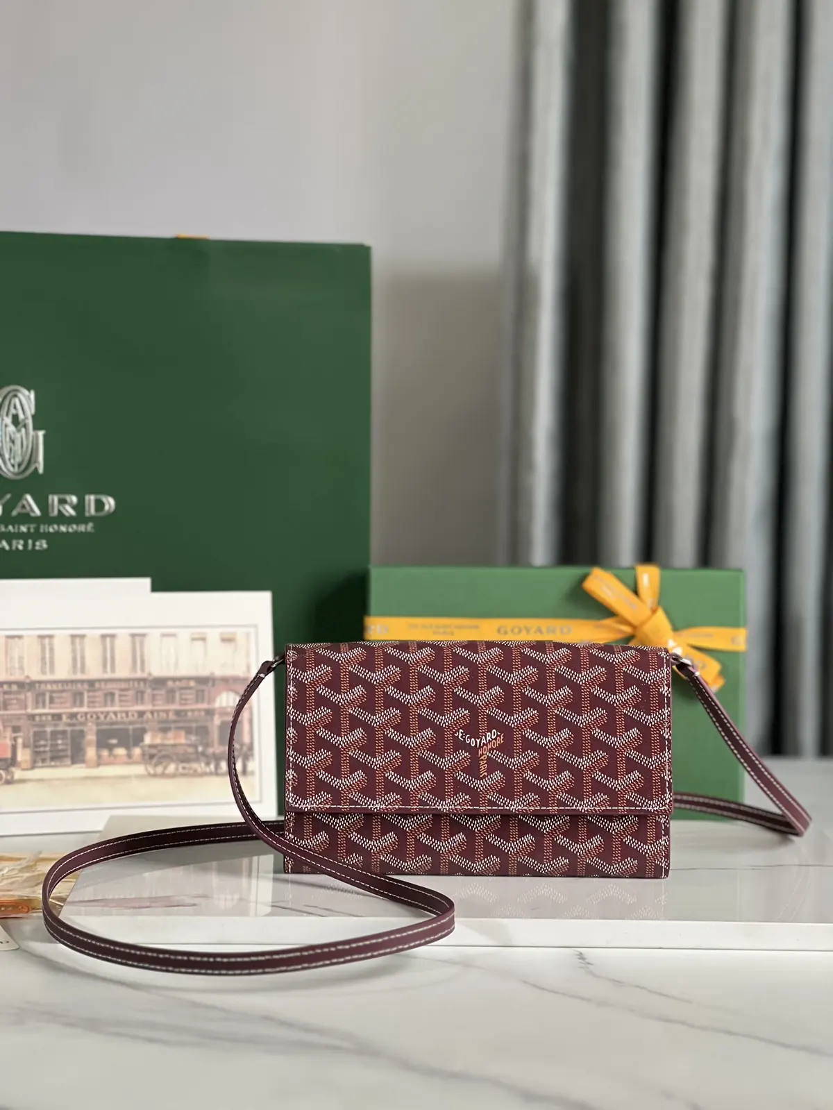 Goyard Style Leather Crossbody Bag Lookbook Reference image 1