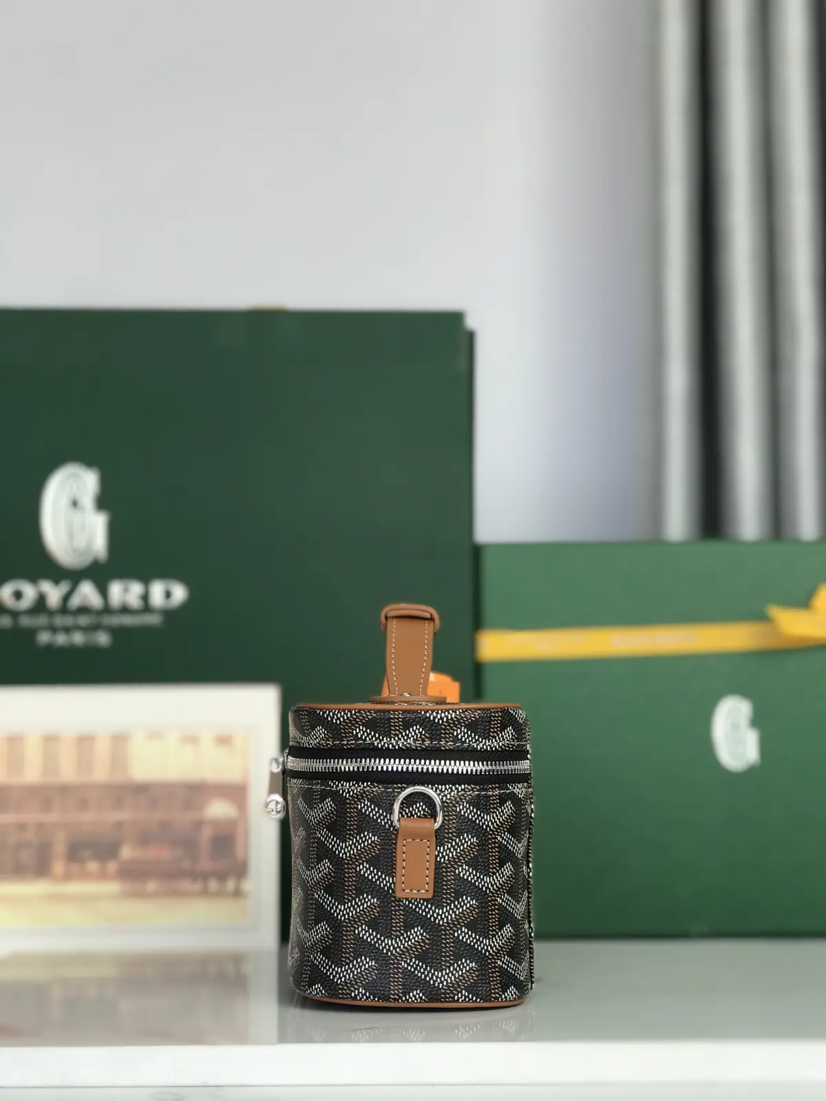 Goyard Style Leather Crossbody Bag Lookbook Reference image 2