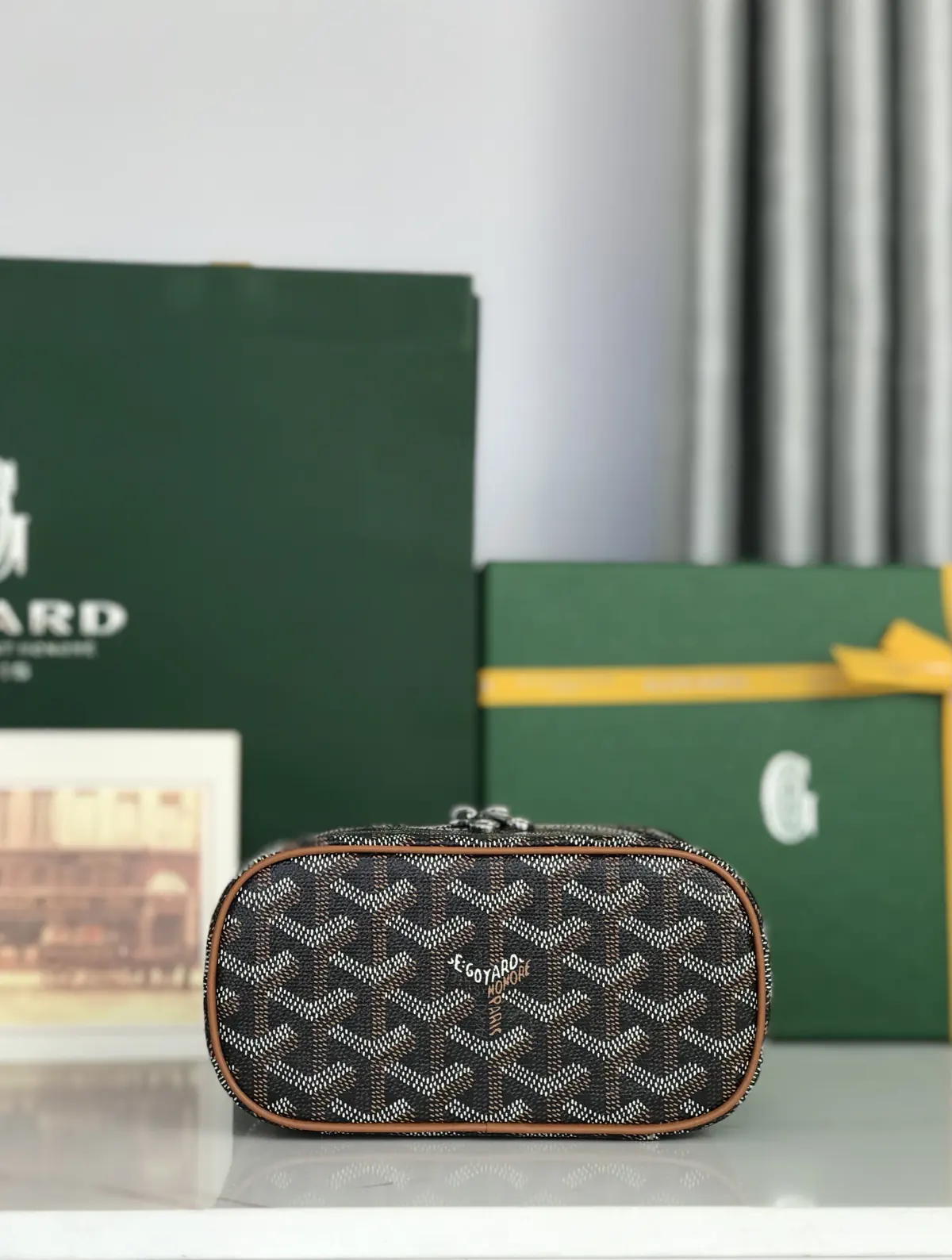 Goyard Style Leather Crossbody Bag Lookbook Reference image 4