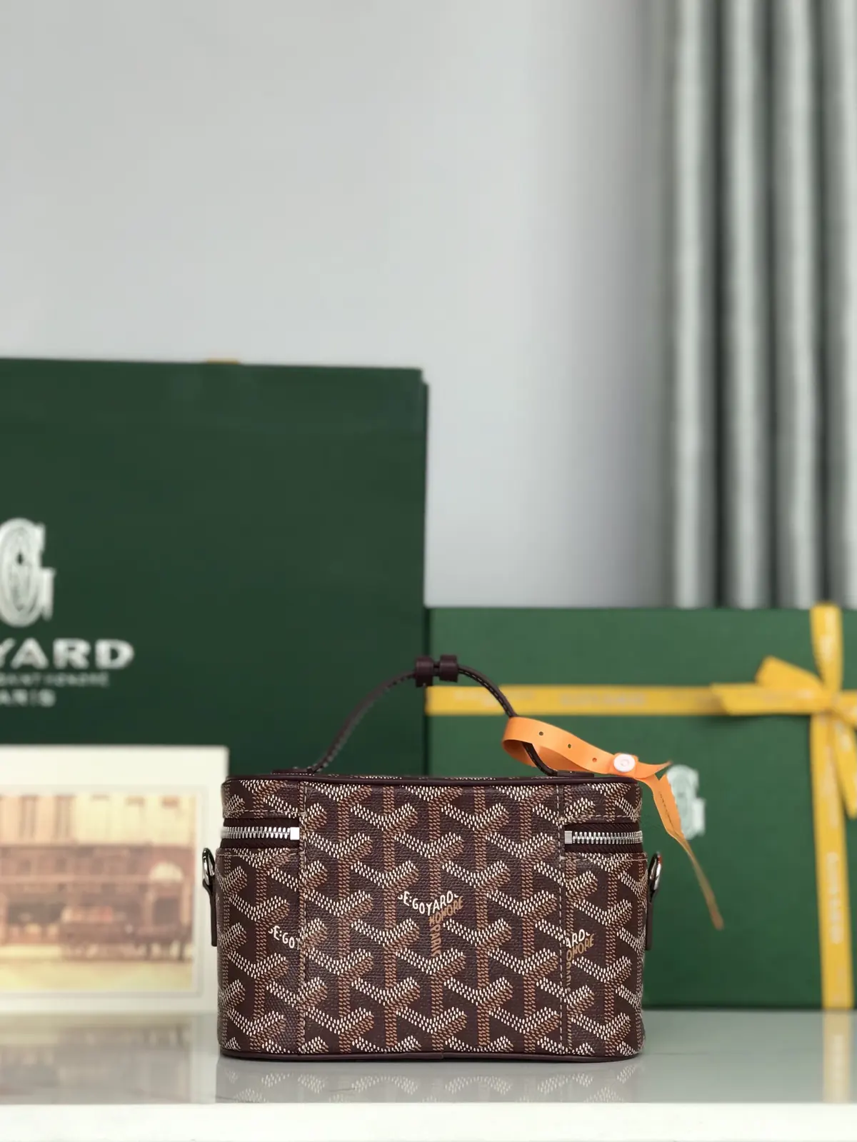 Goyard Style Leather Crossbody Bag Lookbook Reference image 3