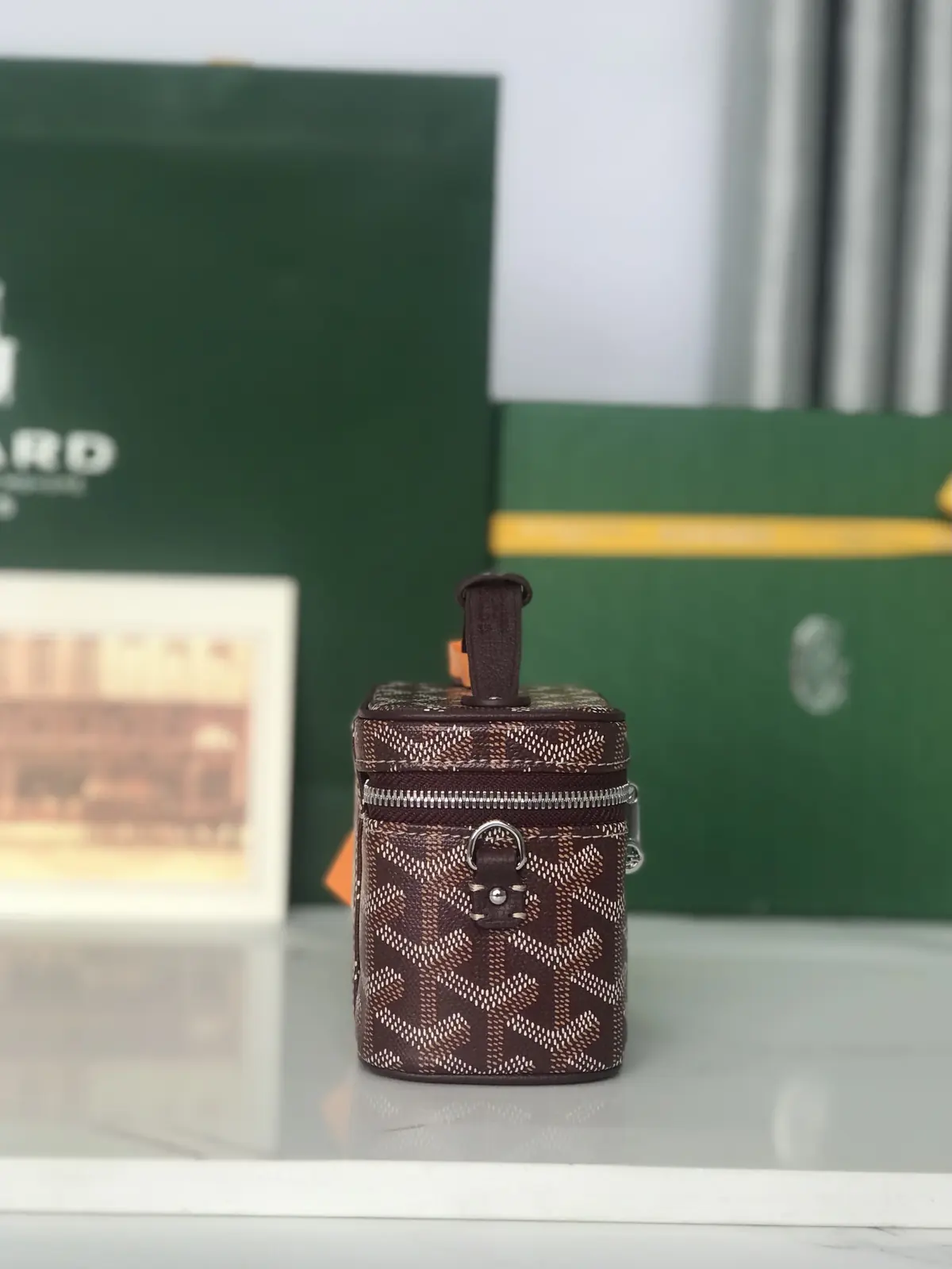 Goyard Style Leather Crossbody Bag Lookbook Reference image 2