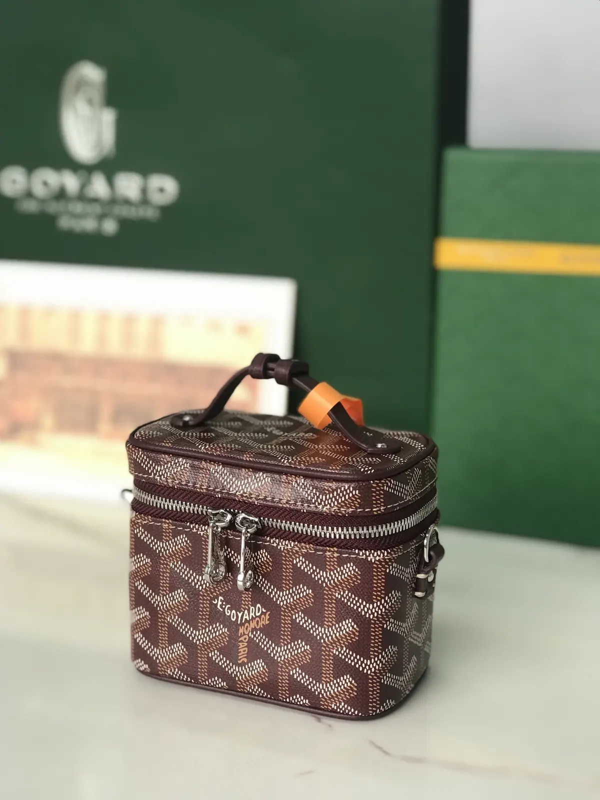 Goyard Style Leather Crossbody Bag Lookbook Reference image 5