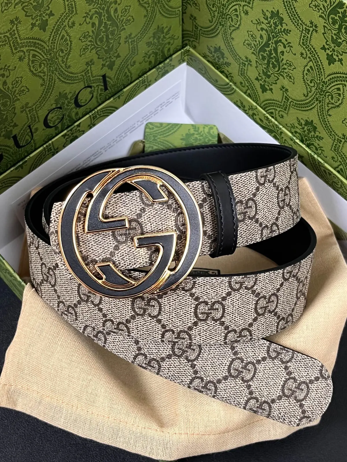 Gucci Style Beige Leather Men's Belts Lookbook Reference image 1