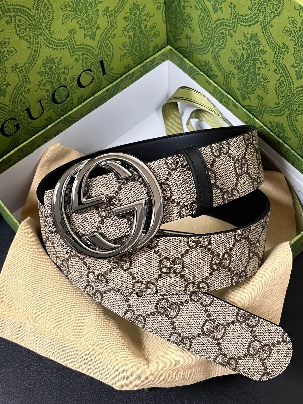 Gucci Style Beige Leather Men's Belts Lookbook Reference image 1