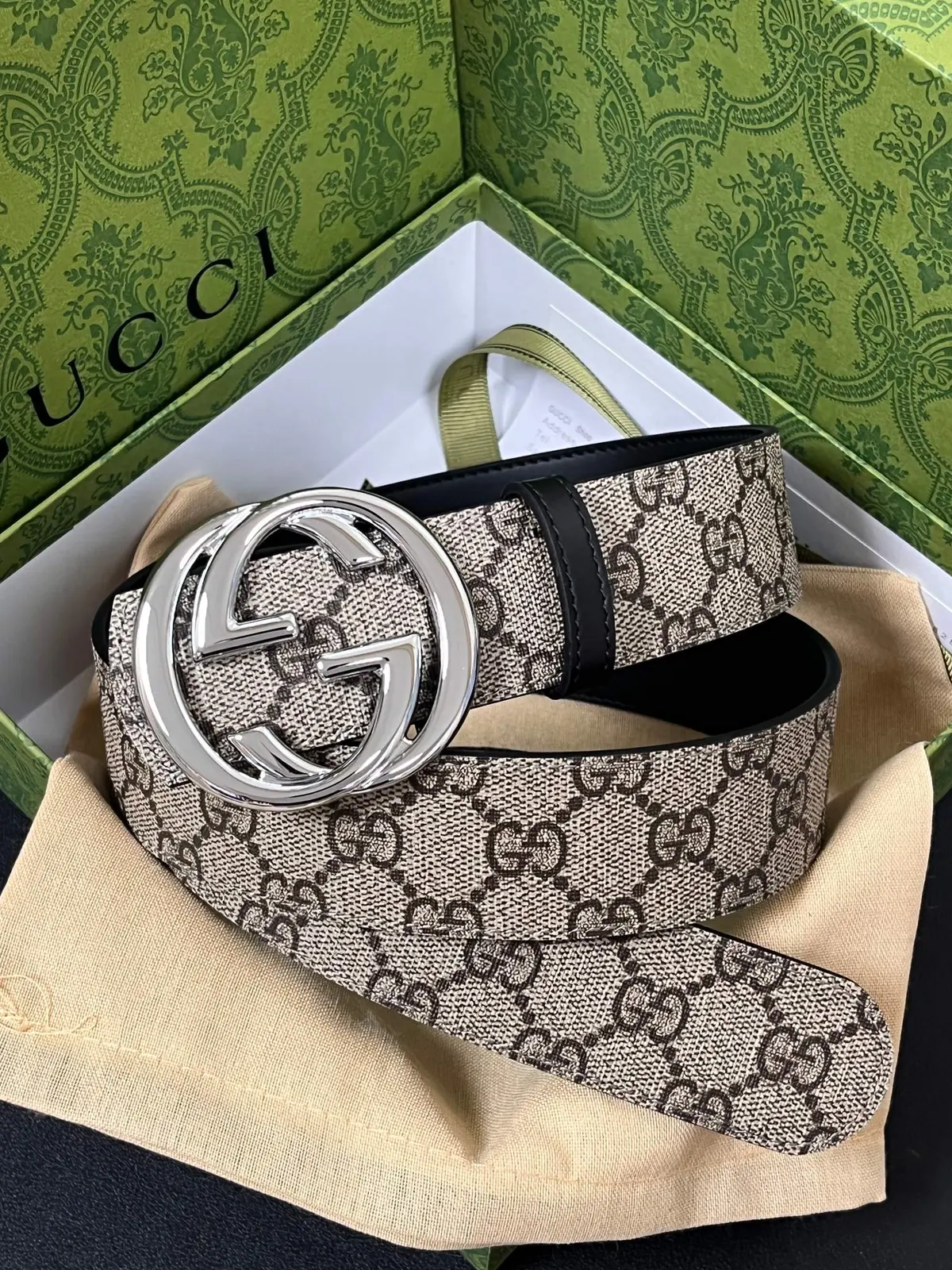 Gucci Style Beige Leather Men's Belts Lookbook Reference image 1