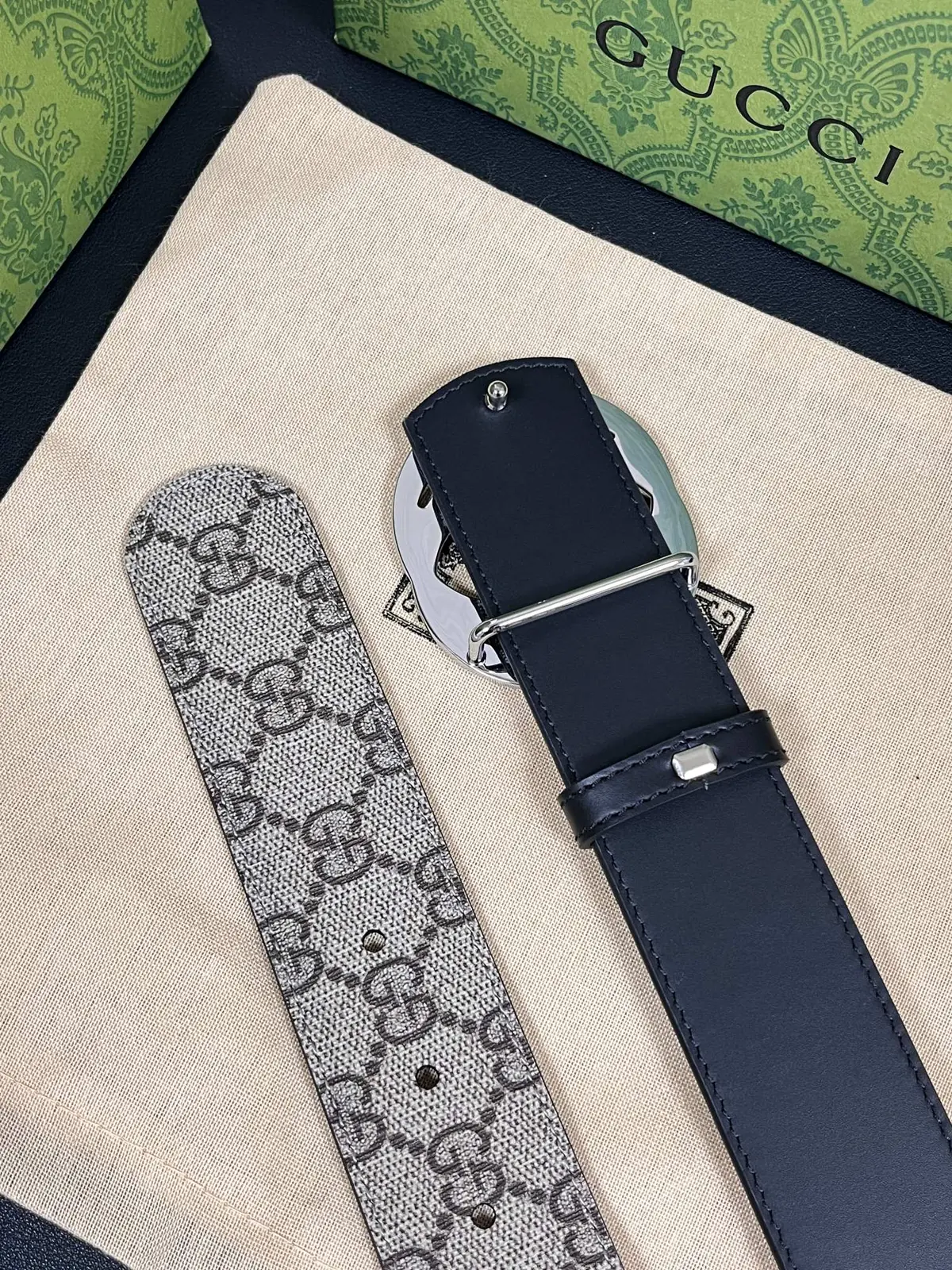 Gucci Style Beige Leather Men's Belts Lookbook Reference image 6