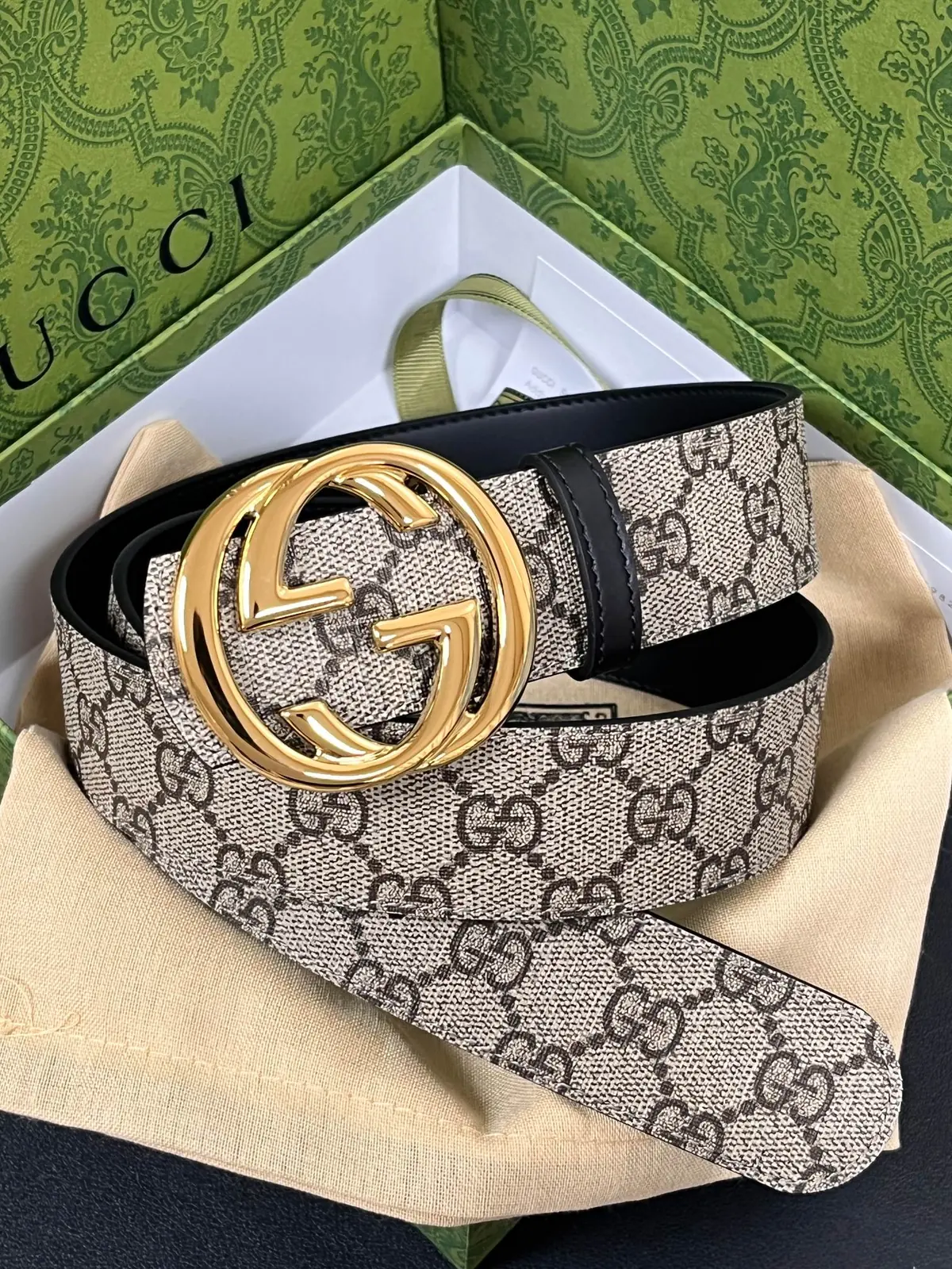 Gucci Style Beige Leather Men's Belts Lookbook Reference image 1