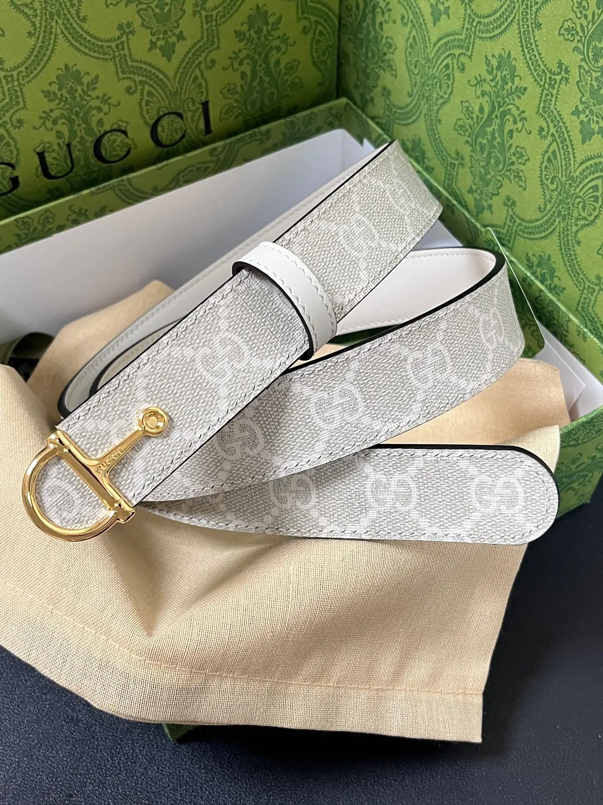 Gucci Style Beige Leather Women's Belts Lookbook Reference image 1