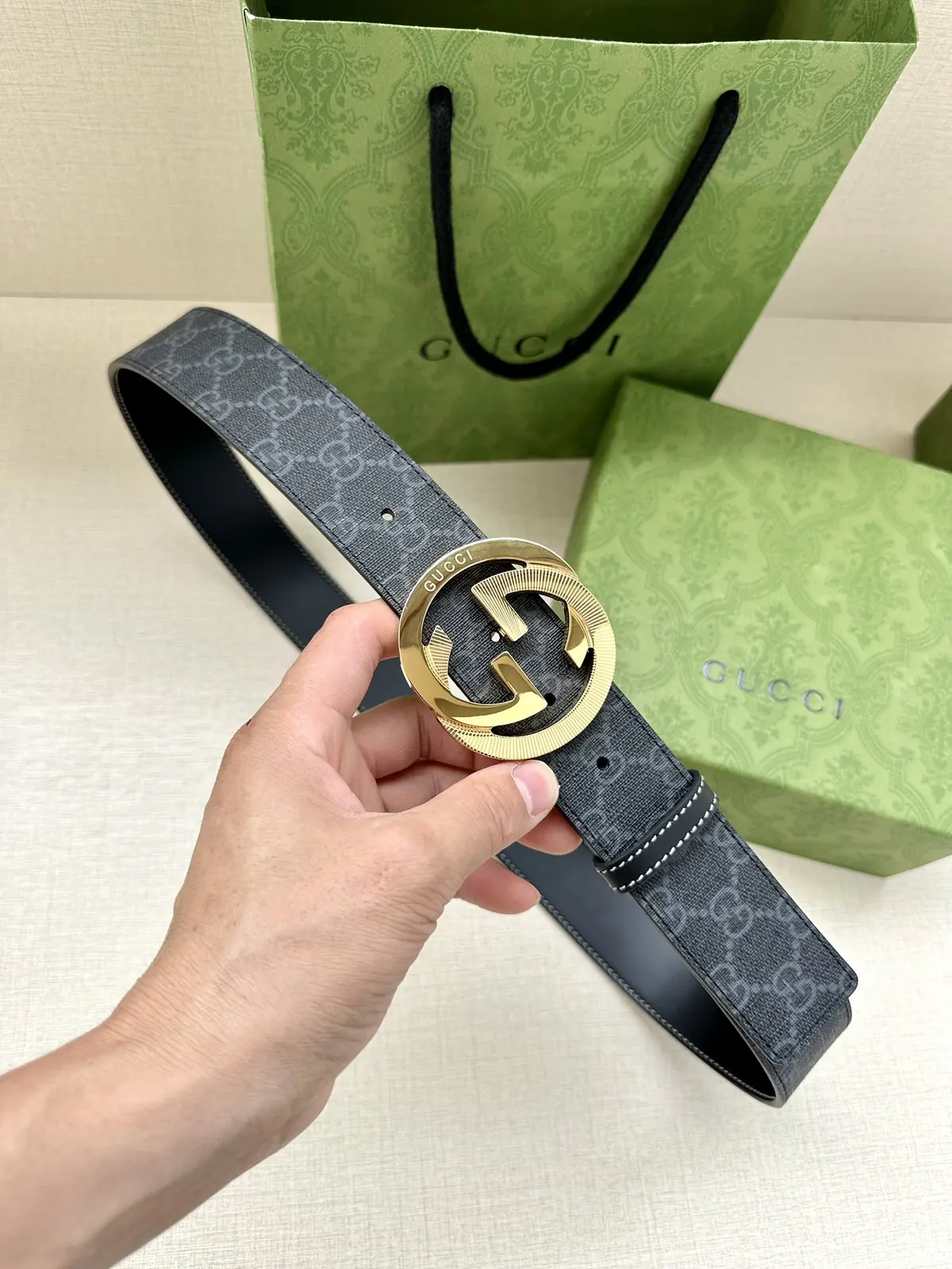 Gucci Style Black Leather Men's Belts Lookbook Reference image 1